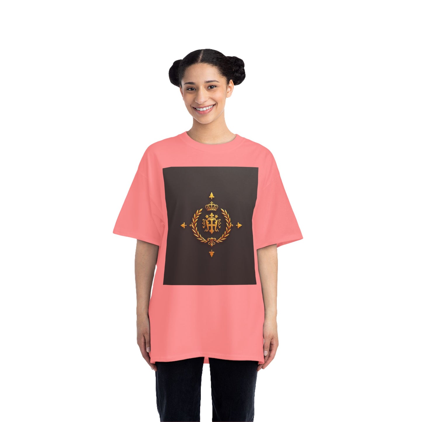 Stylish Gold Emblem T-Shirt, Casual Tee, Unique Gift, Everyday Wear, Graphic Shirt, Fashion Statement - Gold Crest