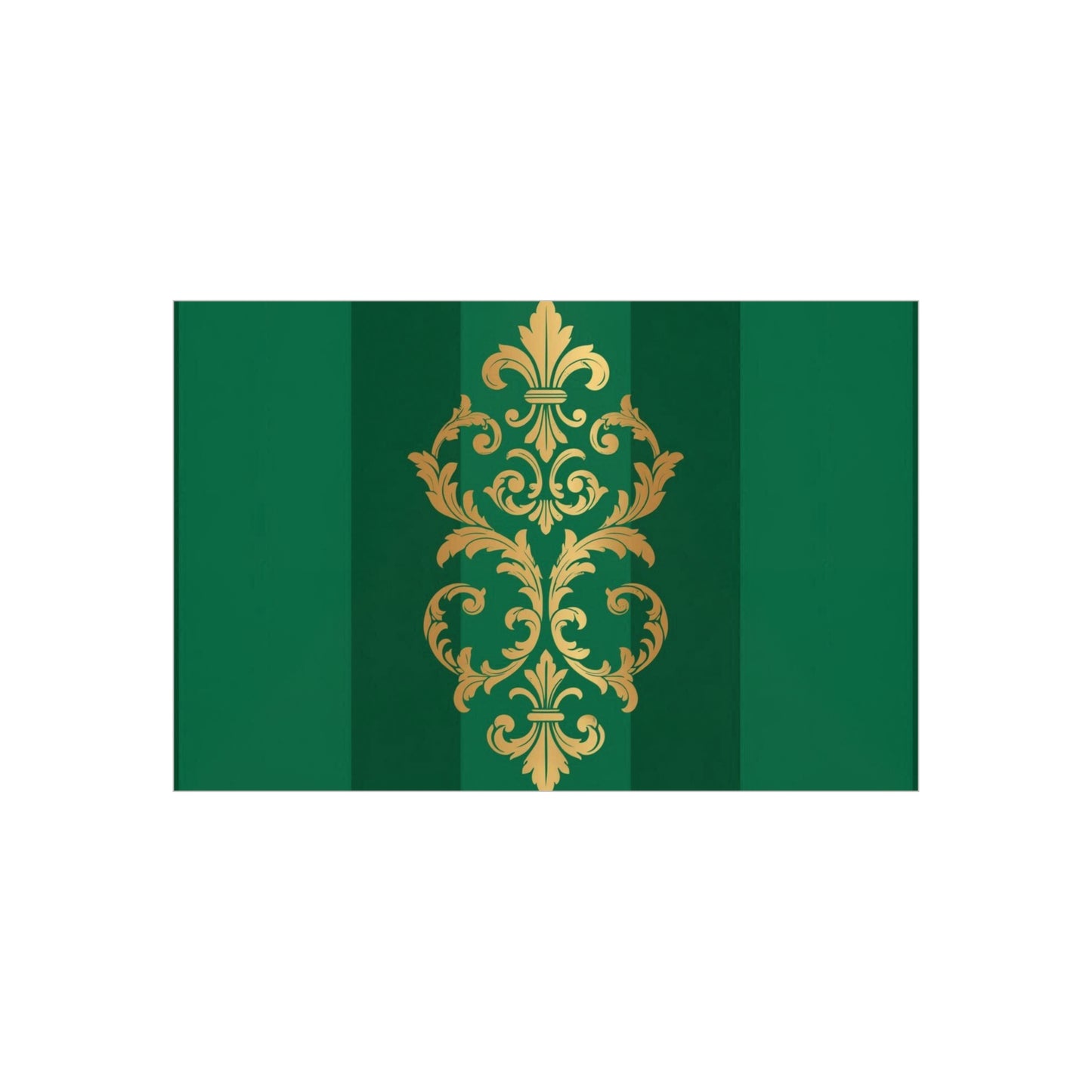 Gold Baroque Green Striped Foam Board Wall Art — Elegant Decorative Plaque