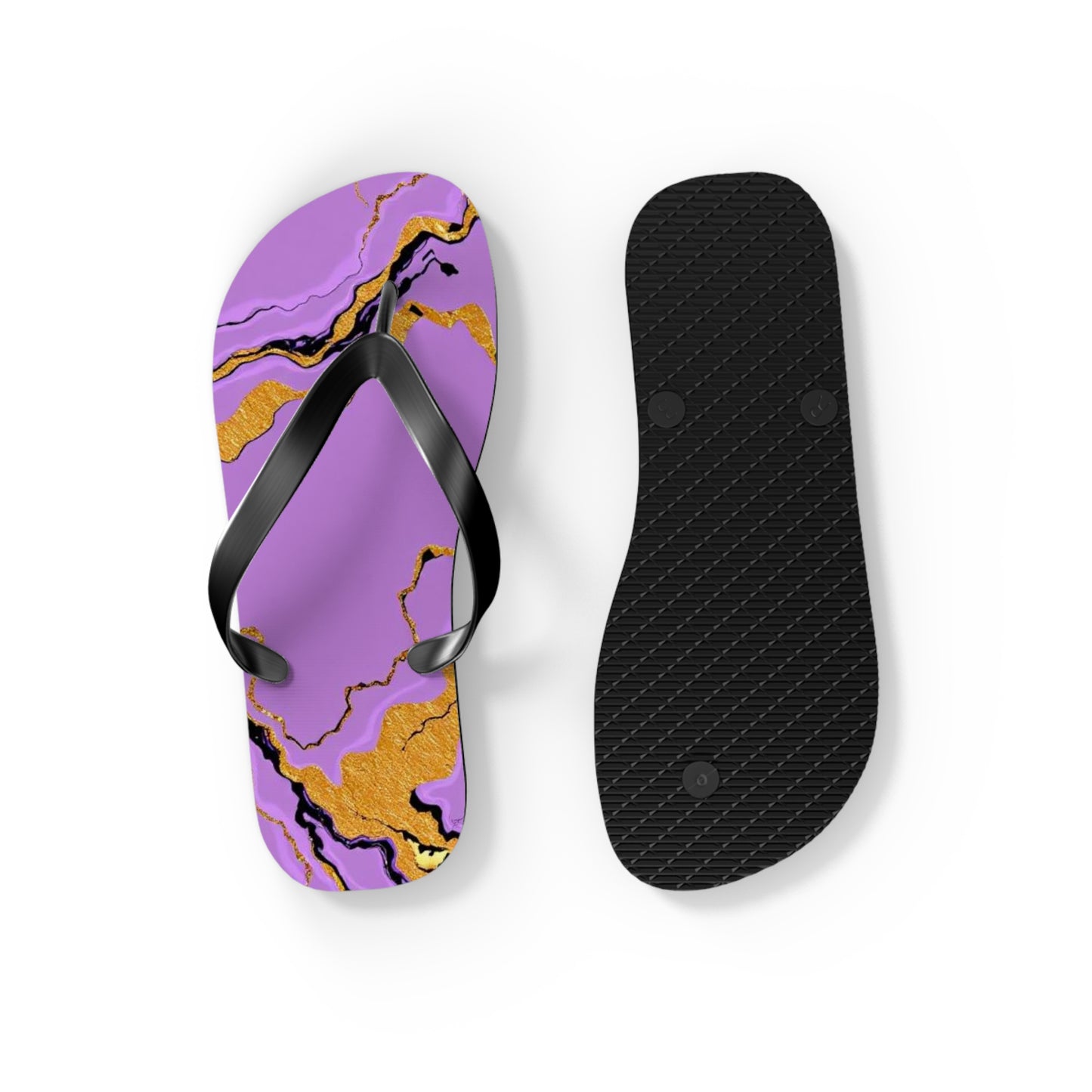 Vibrant Marble Lavender Print Flip Flops | Trendy Summer Sandals, Beach Footwear, Vacation Essential, Stylish Outdoor Slippers, Gift for Her