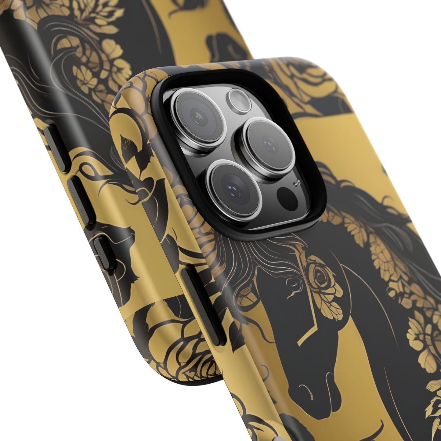 Phone Case - Elegant Horse & Roses Design