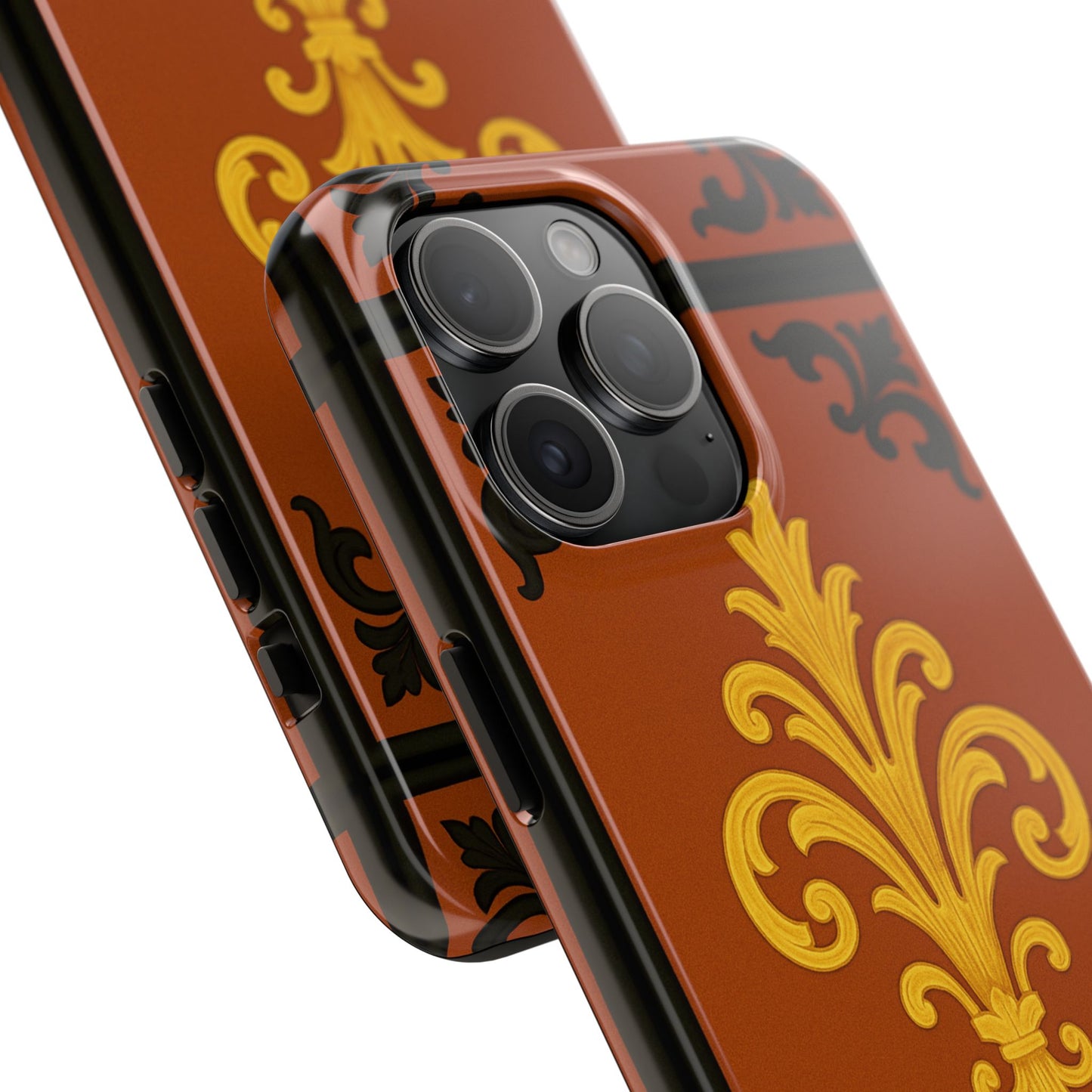 Dusk Terracotta Baroque Tough Phone Case — Vintage Baroque Design, Protective iPhone Cover