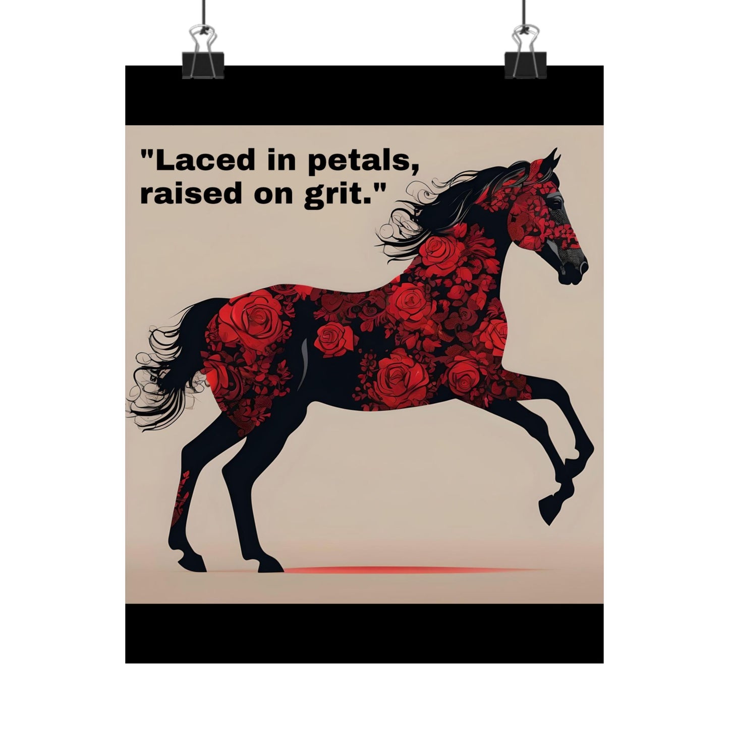 Floral Motif Art Poster - Elegant Matte Vertical Wall Decor - "Laced in petals"