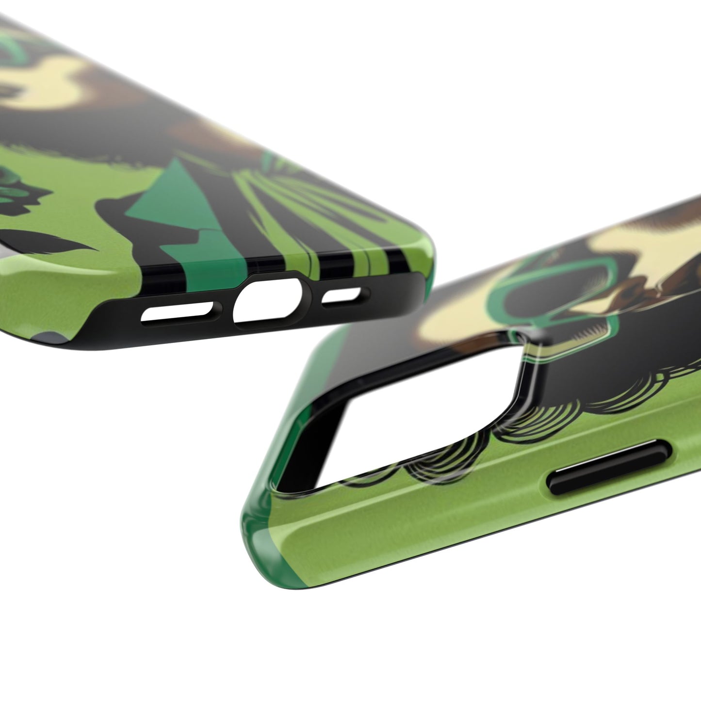 Chic Tough Phone Case | Artistic Green & Black Design | Phone Protection, Gift for Her, Stylish Accessory, Trendy Tech - Lady in Green