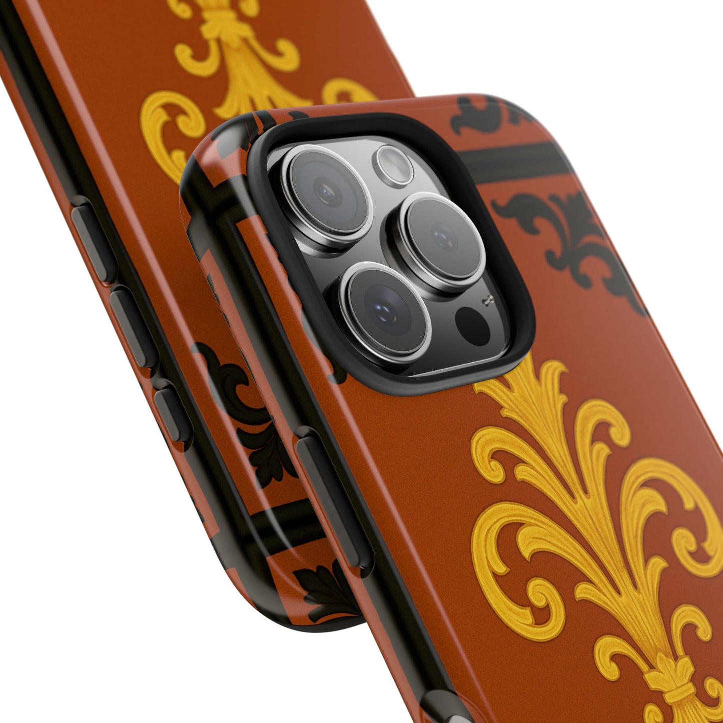 Dusk Terracotta Baroque Tough Phone Case — Vintage Baroque Design, Protective iPhone Cover