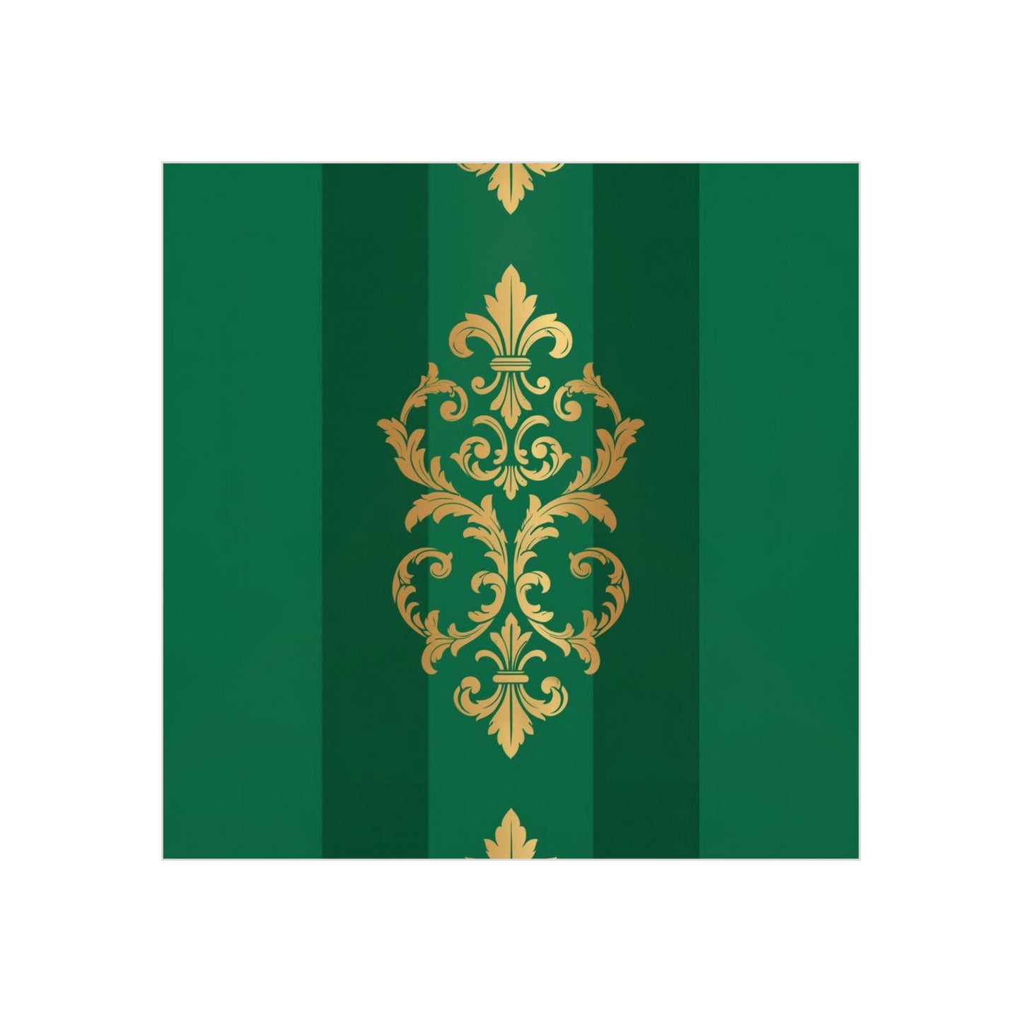 Gold Baroque Green Striped Foam Board Wall Art — Elegant Decorative Plaque