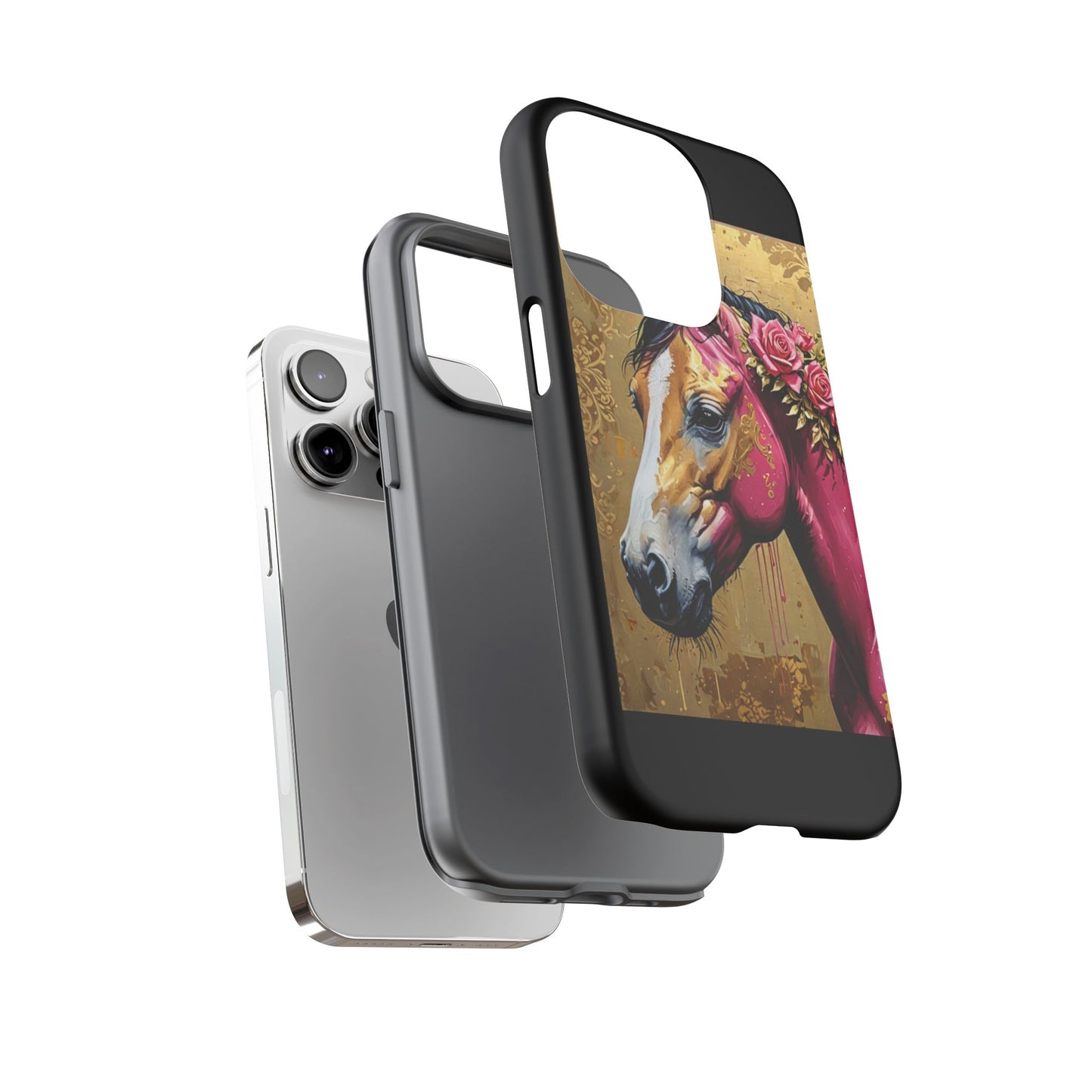 Phone Case - Elegant Horse Damask Design