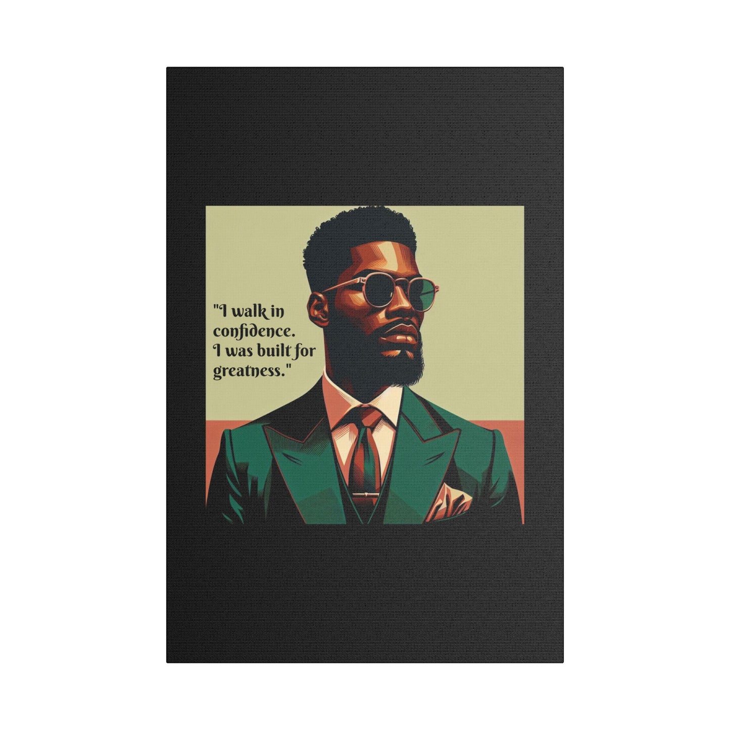 Afro Art Print Canvas, Wall Decor, Satin Stretched Canvas, African American Art, Office Decor, Home Decor - Built For Greatness