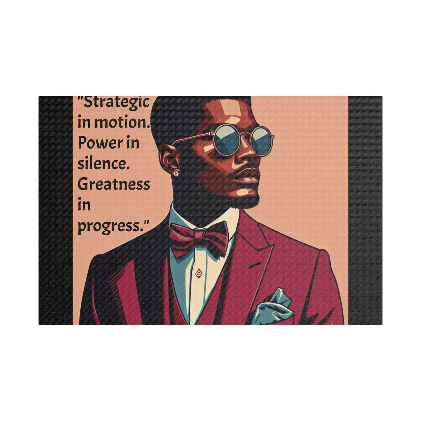 Afro Art Print Canvas, Wall Decor, Satin Stretched Canvas, African American Art, Office Decor, Home Decor - "Strategic In Motion...."