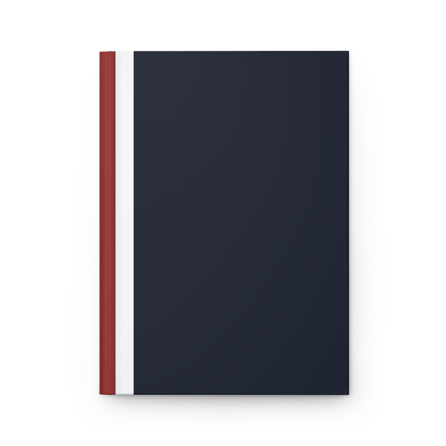 Lunar Midnight & Red-White Striped Elegant Matte Hardcover Journal for Thoughtful Writing, Personalized Gift, Diary, Notebook, Planner, Sketchbook