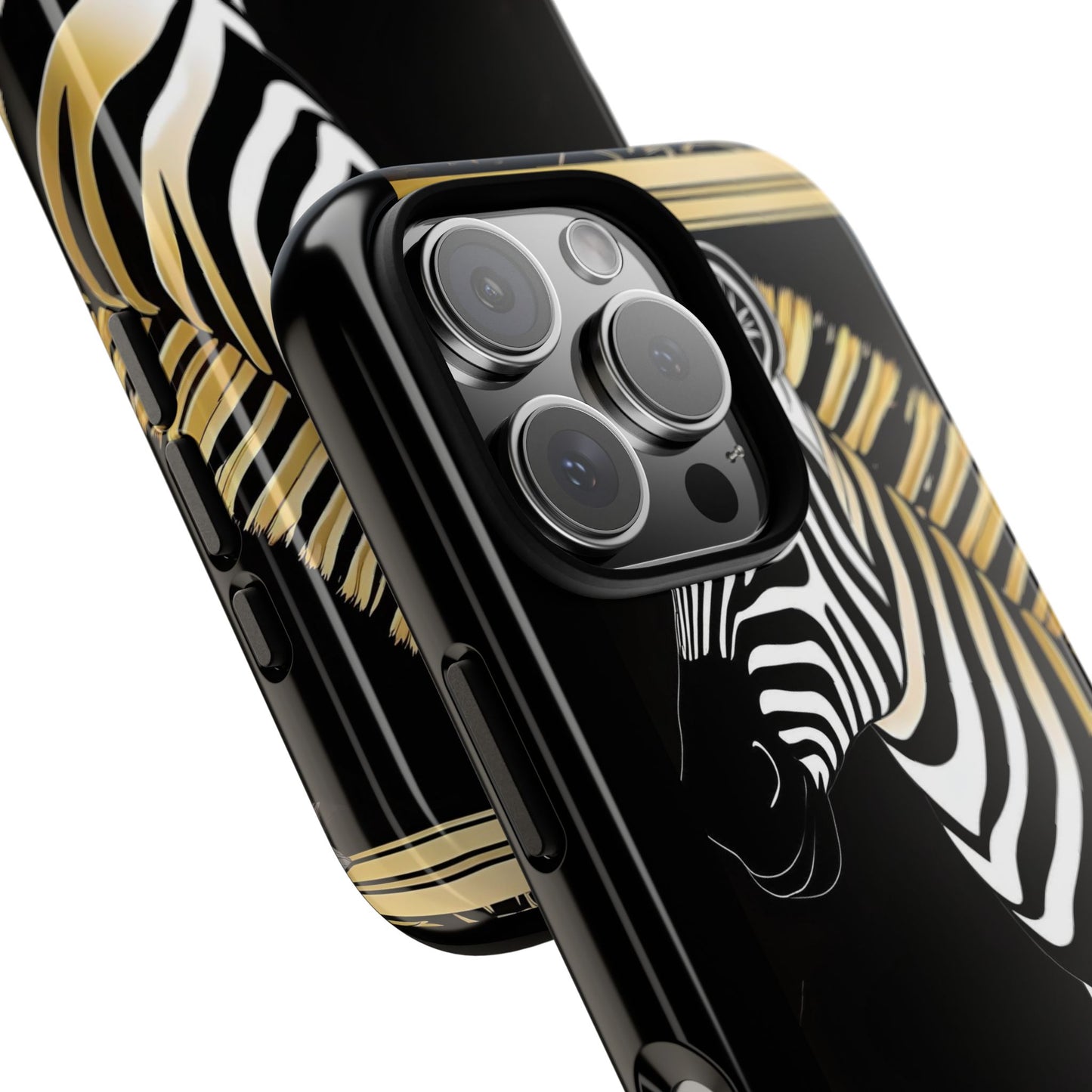 Phone Case - Elegant Zebra & Roses Design