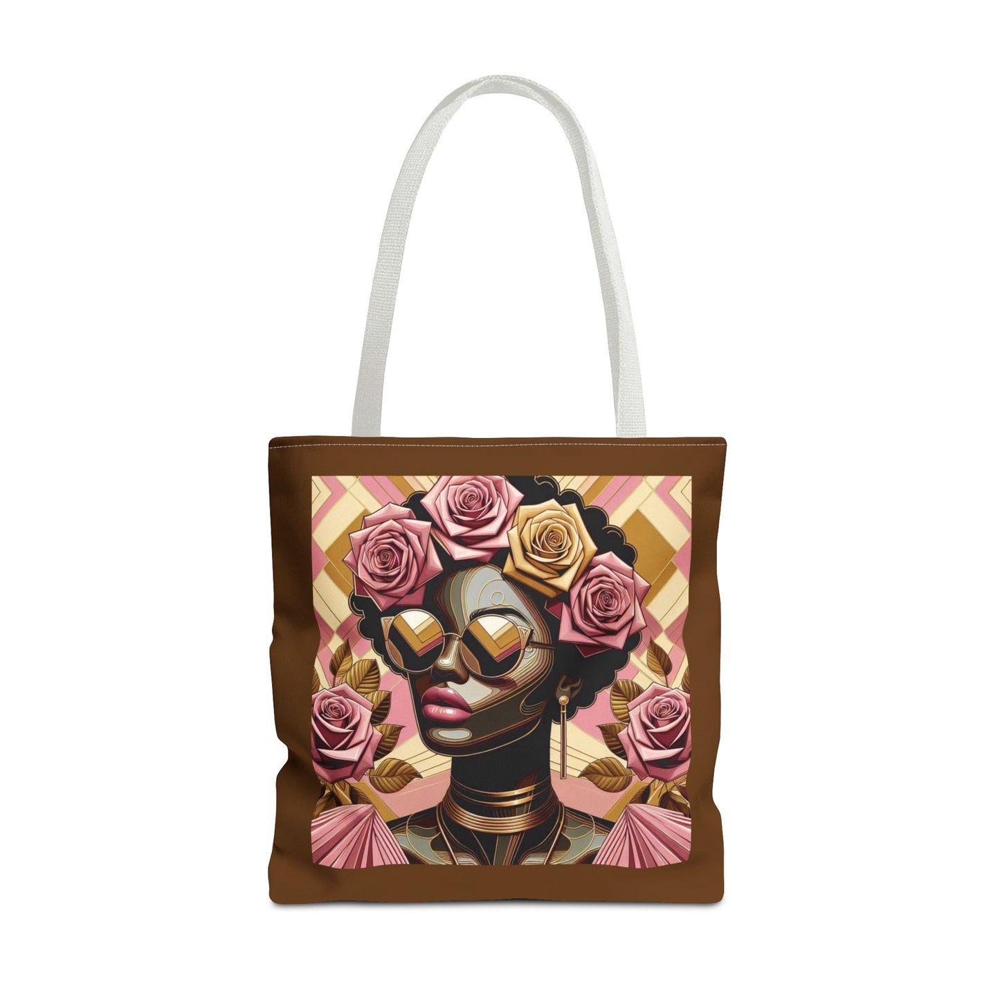 Chic Floral Tote Bag - Fashionable Everyday Accessory, Gift for Her, Boho Style, Shopping Bag, Eco-Friendly Carryall - Pink Roses Lady