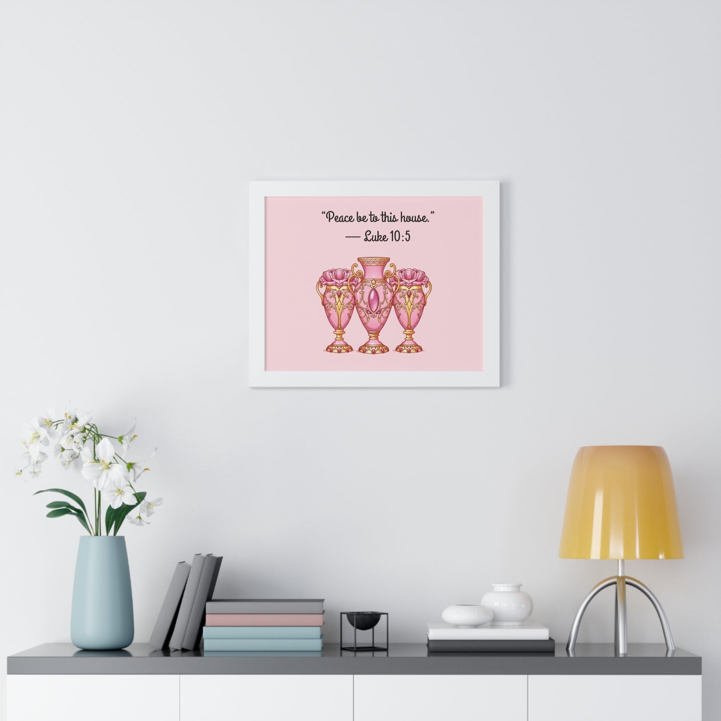 Framed Scripture Art Print, Inspirational Wall Decor, Home Blessing, Gift for Housewarming, Religious Wall Art - 10:5
