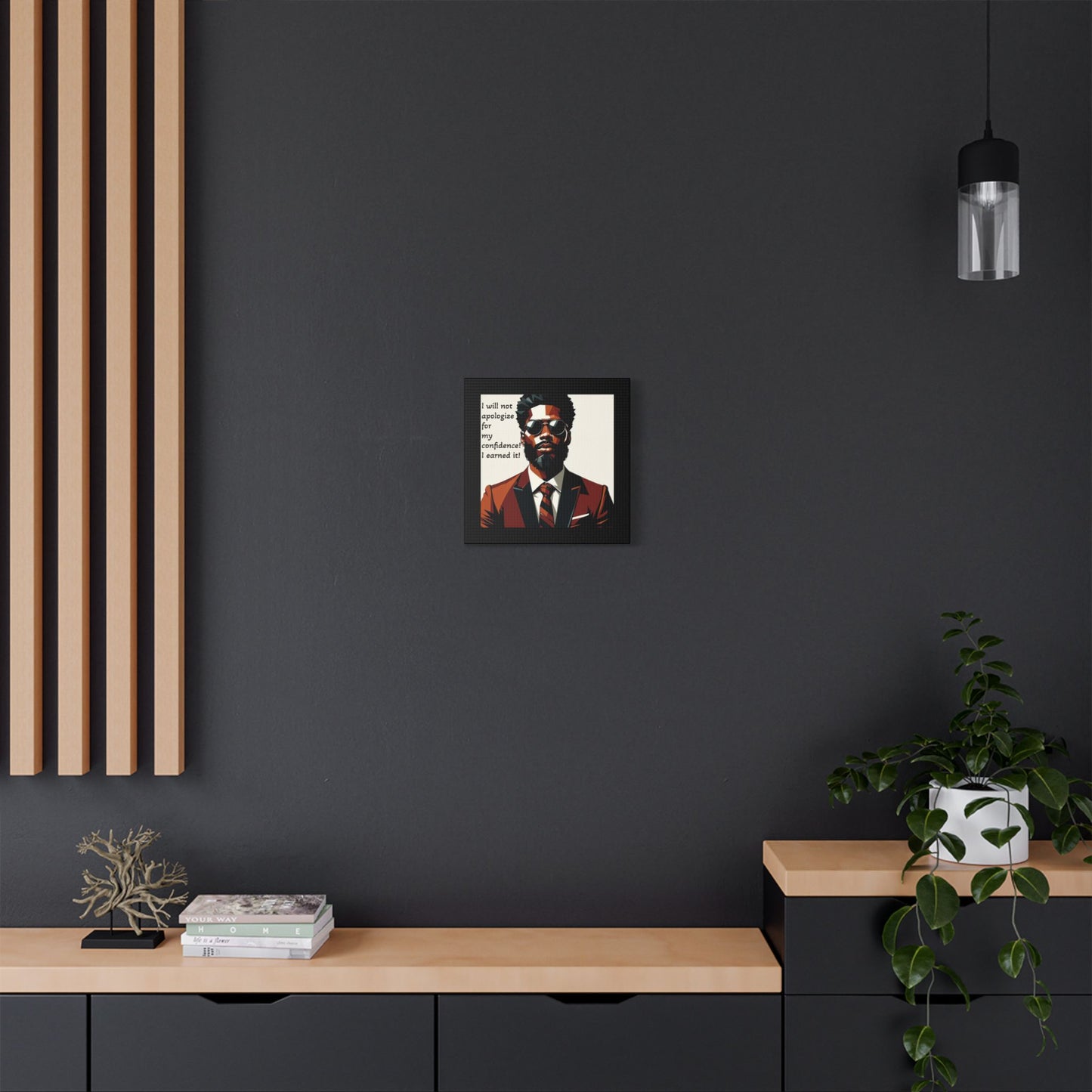 Afro Art Print Canvas, Wall Decor, Satin Stretched Canvas, African American Art, Office Decor, Home Decor - Confident Man In Suit