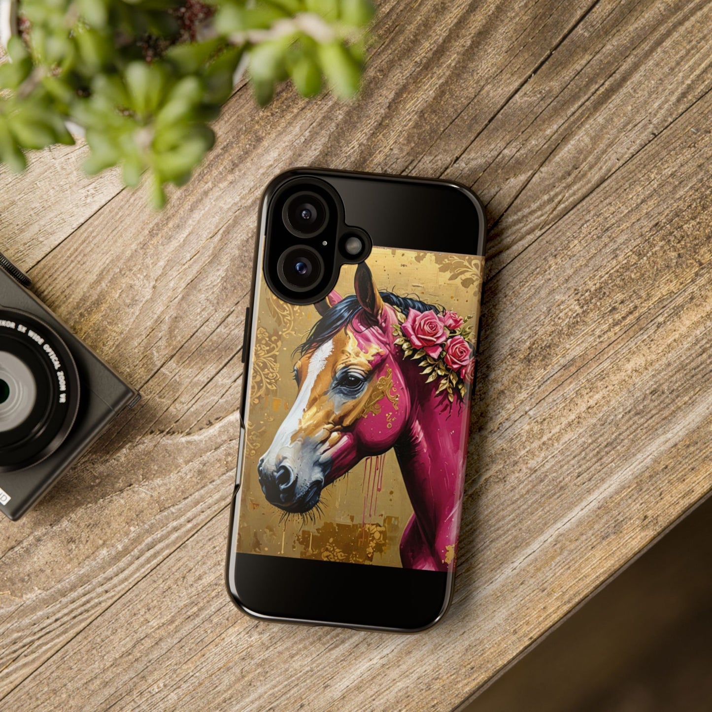 Phone Case - Elegant Horse Damask Design