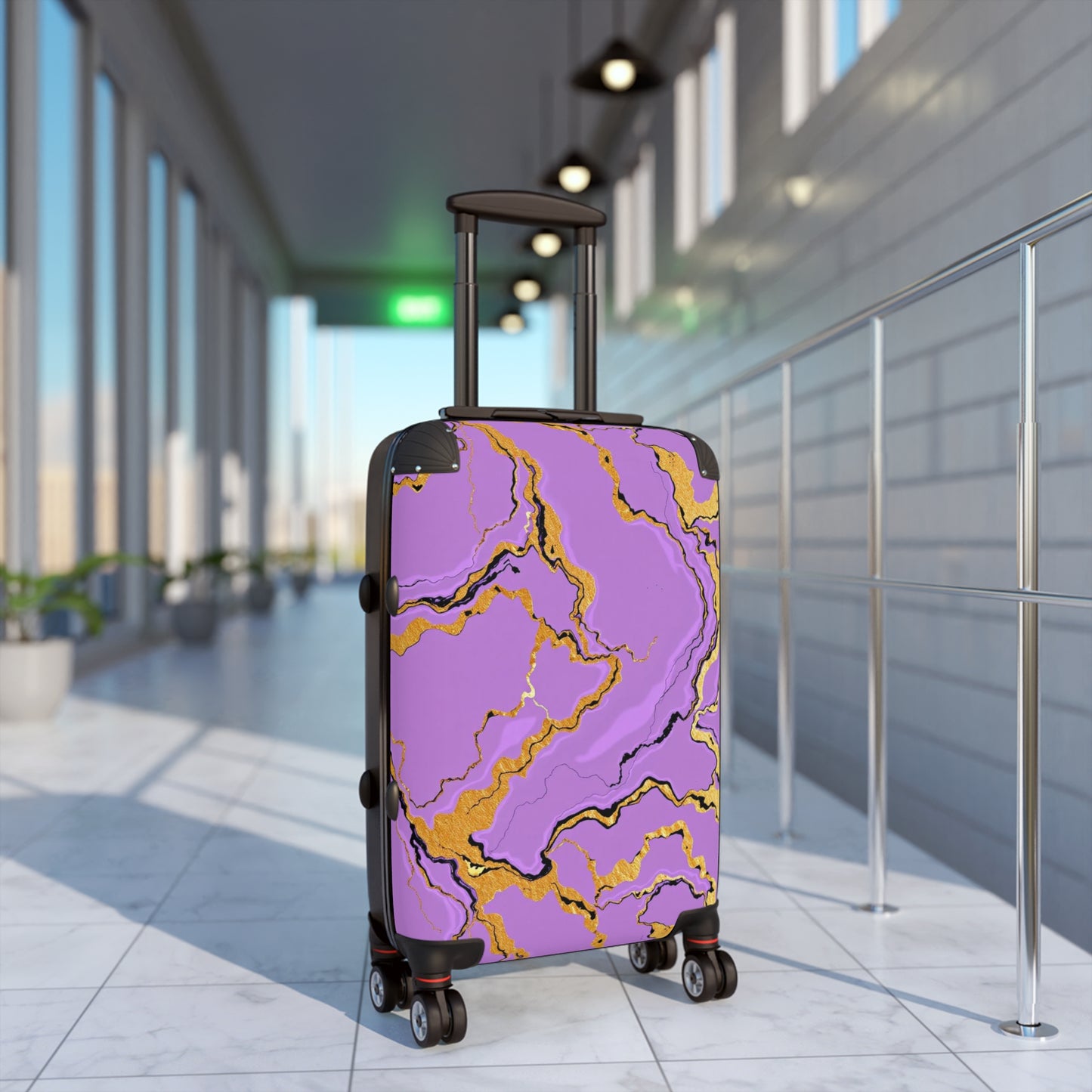 Stylish Suitcase - Travel Luggage, Trendy Carry-On, Vacation Bag, Gift for Travelers, Modern Travel Accessory - Lavender Marble