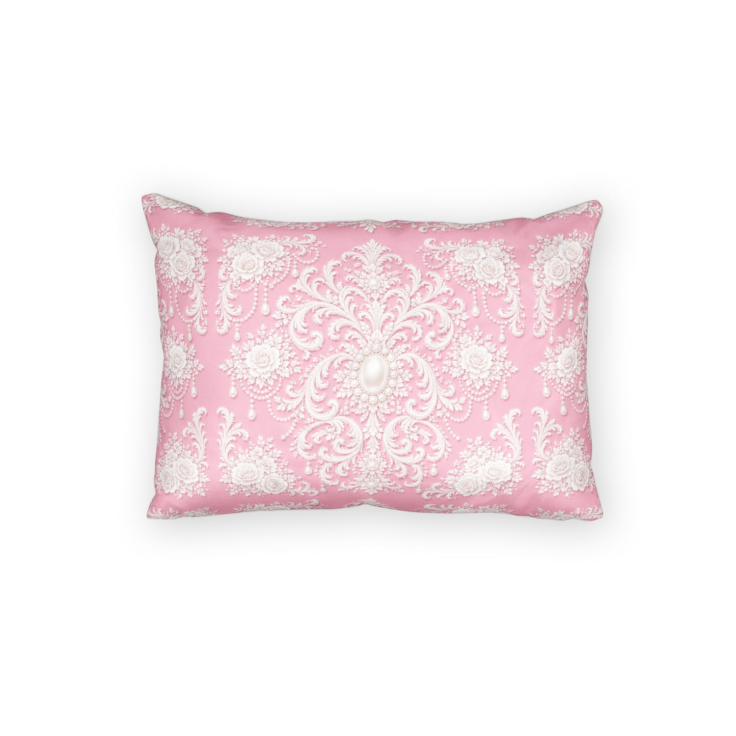 Pink Rococo Cotton Pillow Sham - Decorative Bed Accent