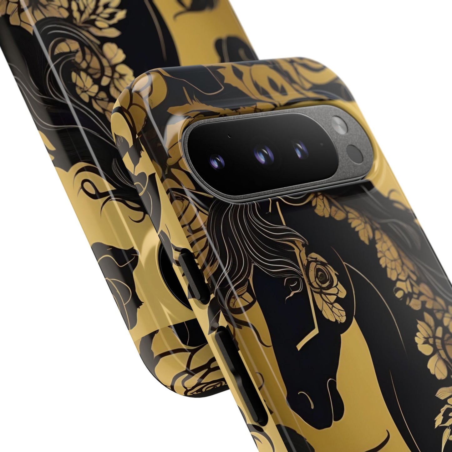 Phone Case - Elegant Horse & Roses Design