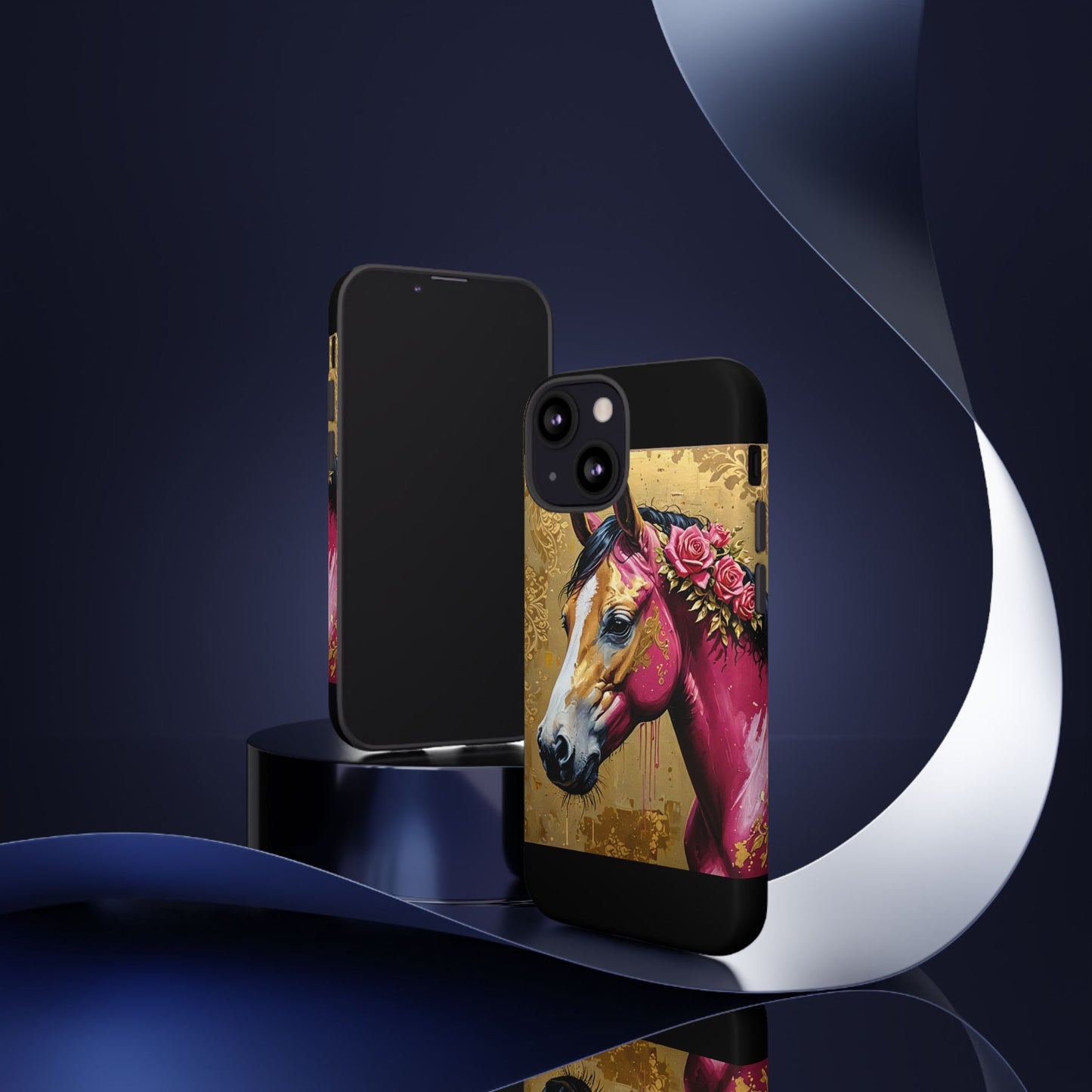 Phone Case - Elegant Horse Damask Design