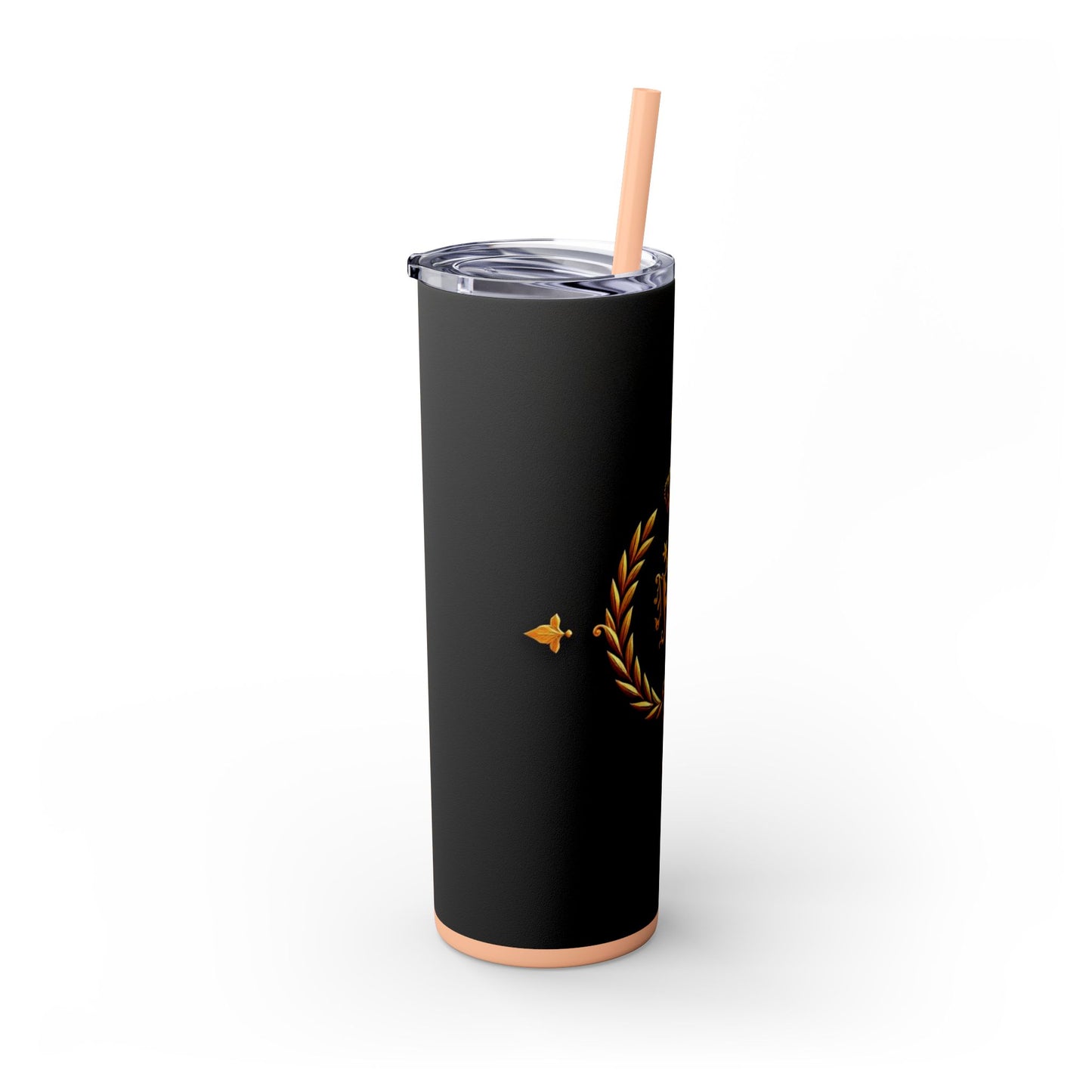 Elegant Gold Crown Skinny Tumbler with Straw, 20oz - Stylish Drinkware for Every Occasion, Royal Inspired, Ideal Gift for Her - Gold Crest