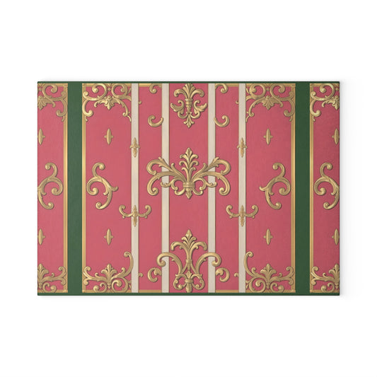 Elegant Pink Baroque Glass Cutting Board, Kitchen Decor, Gift for Chef, Housewarming, Wedding, Culinary Art, Cooking Accessory