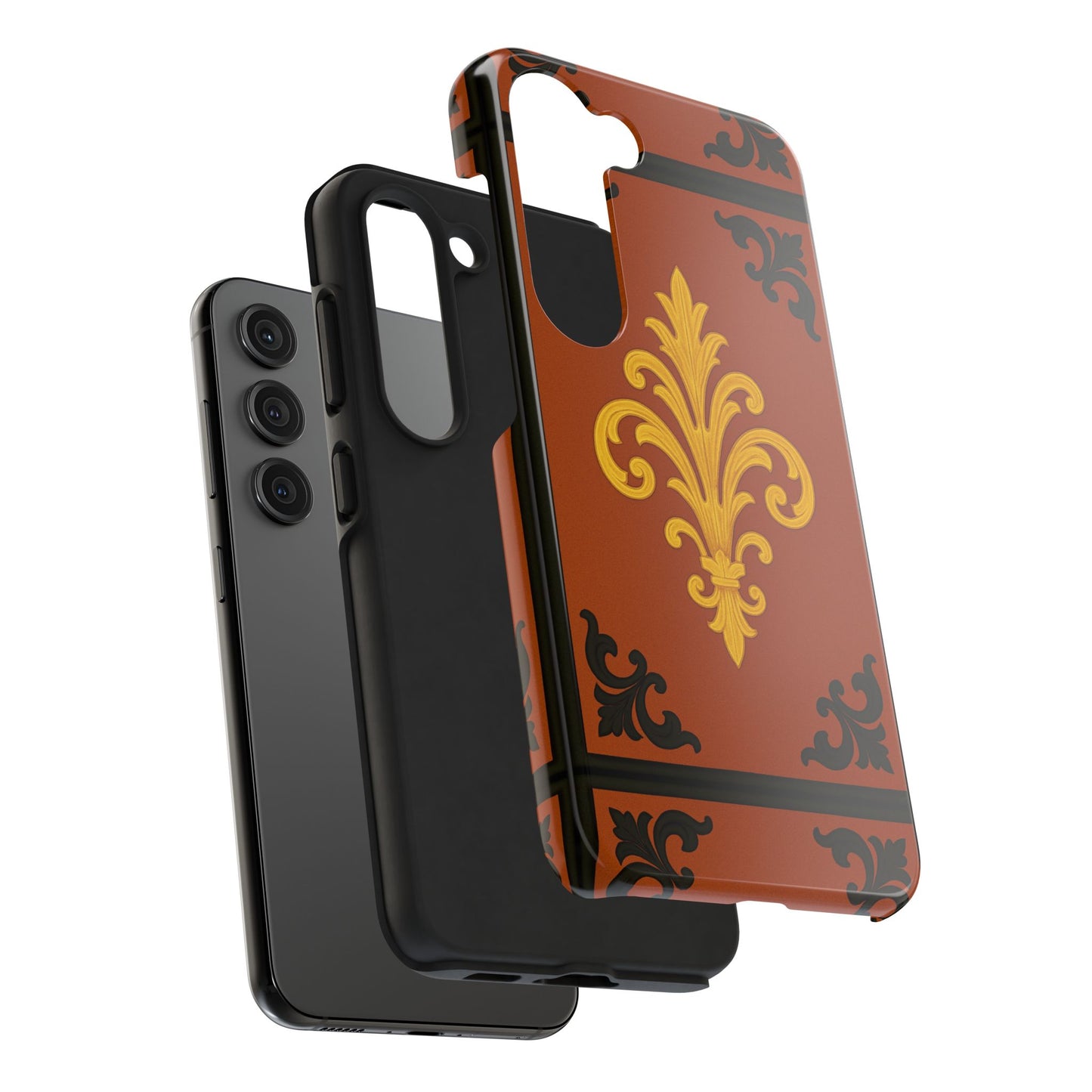Dusk Terracotta Baroque Tough Phone Case — Vintage Baroque Design, Protective iPhone Cover