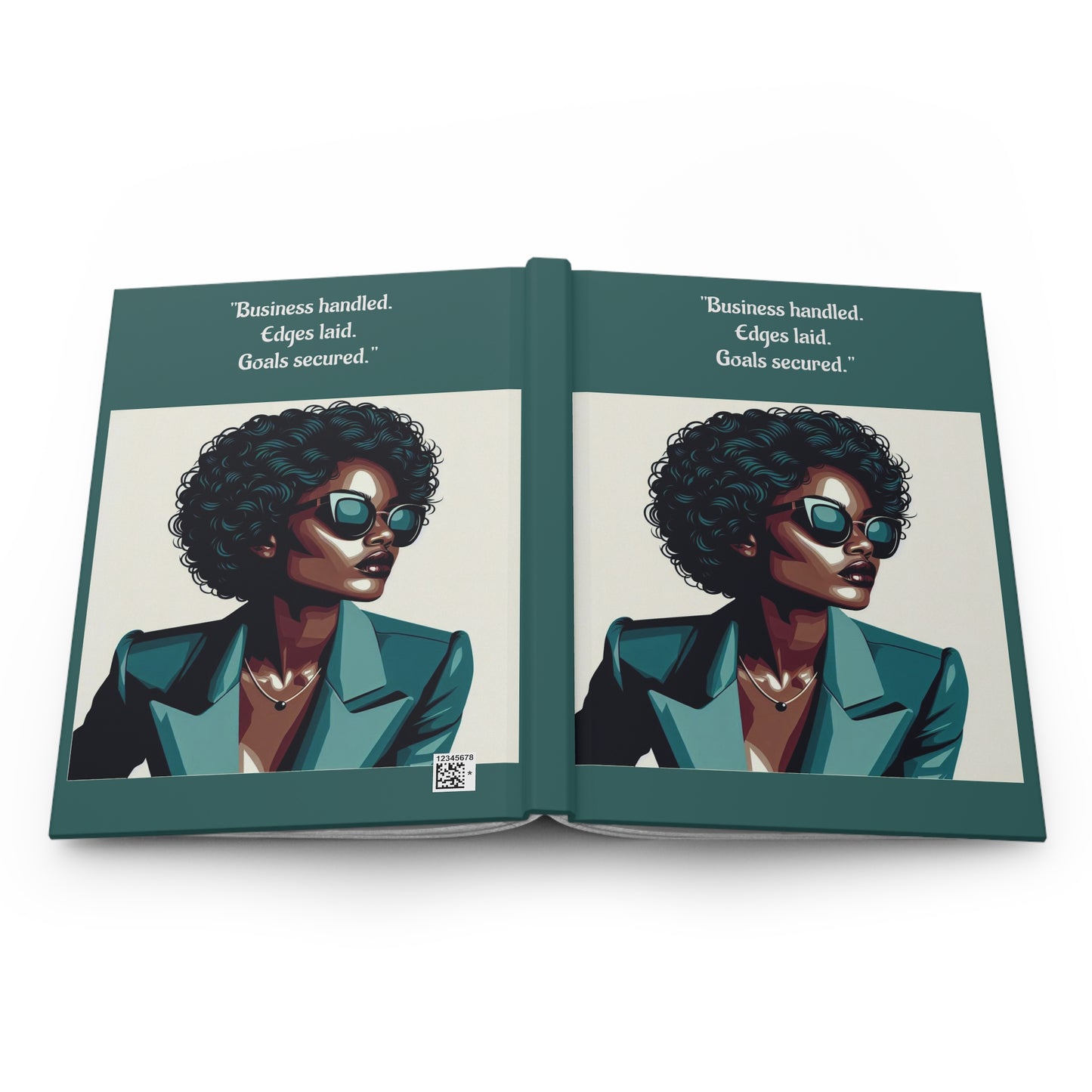 Elegant Hardcover Journal - Stylish Writing Notebook - "Business handled." Design