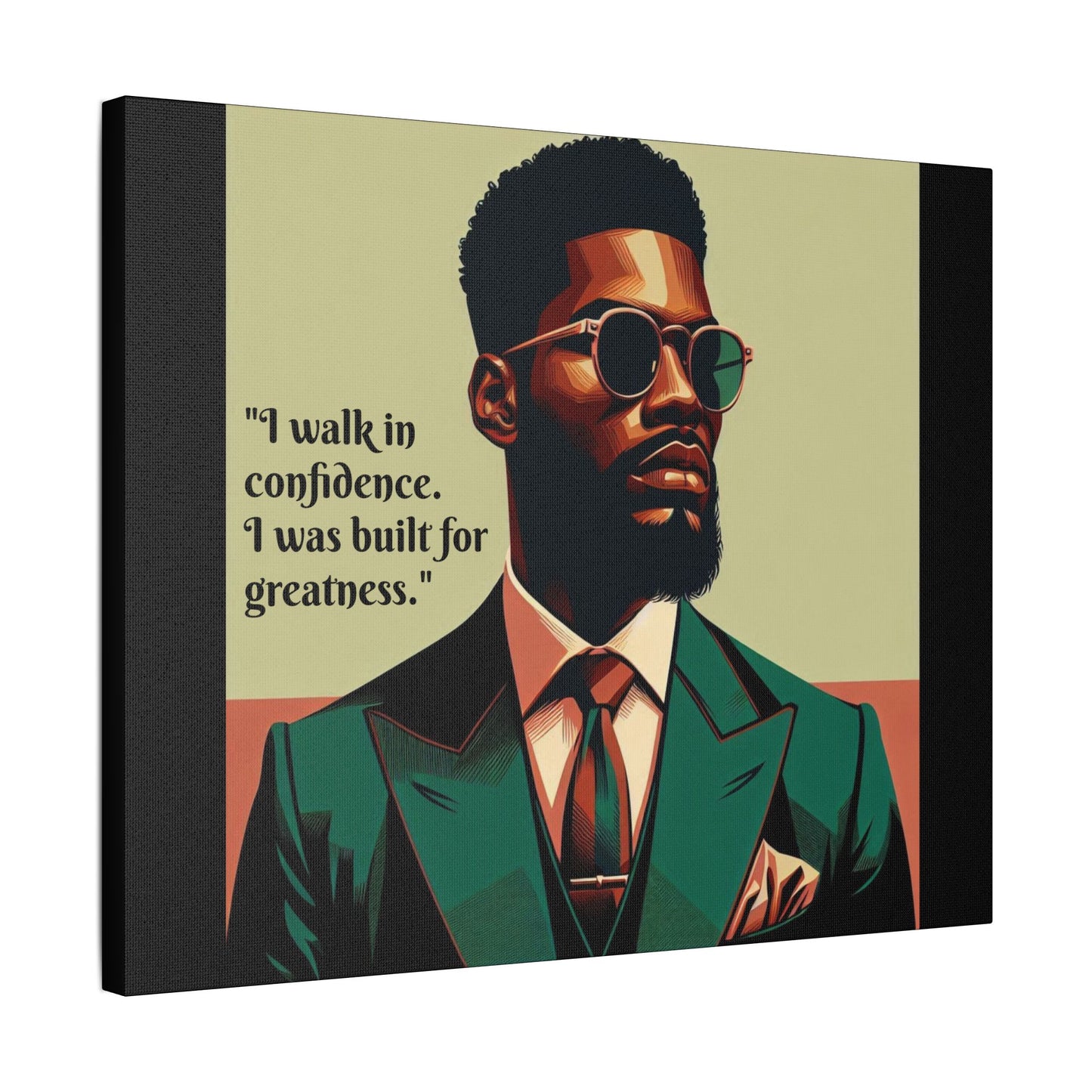 Afro Art Print Canvas, Wall Decor, Satin Stretched Canvas, African American Art, Office Decor, Home Decor - Built For Greatness