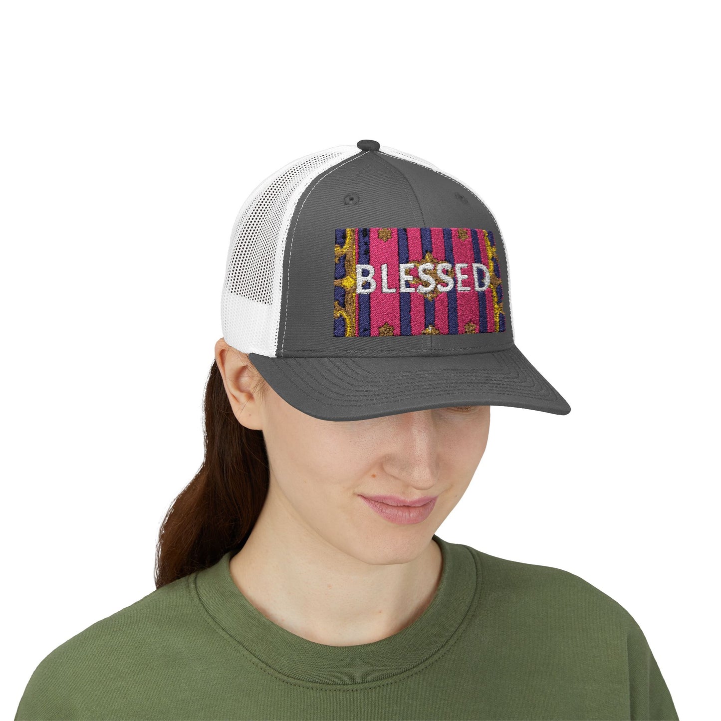 Blessed Snapback Trucker Cap - Inspirational Hat for Faith, Casual Wear, Gifts, Outdoor Activities, Summer Style