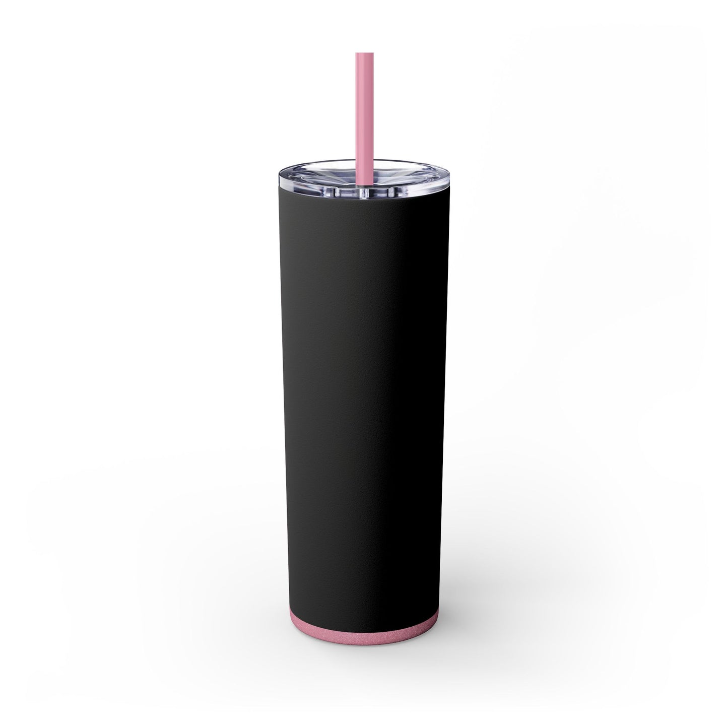 Stylish Black Skinny Tumbler with Straw, 20oz - Perfect for Coffee, Juice, and Smoothies, Ideal Gift for Any Occasion