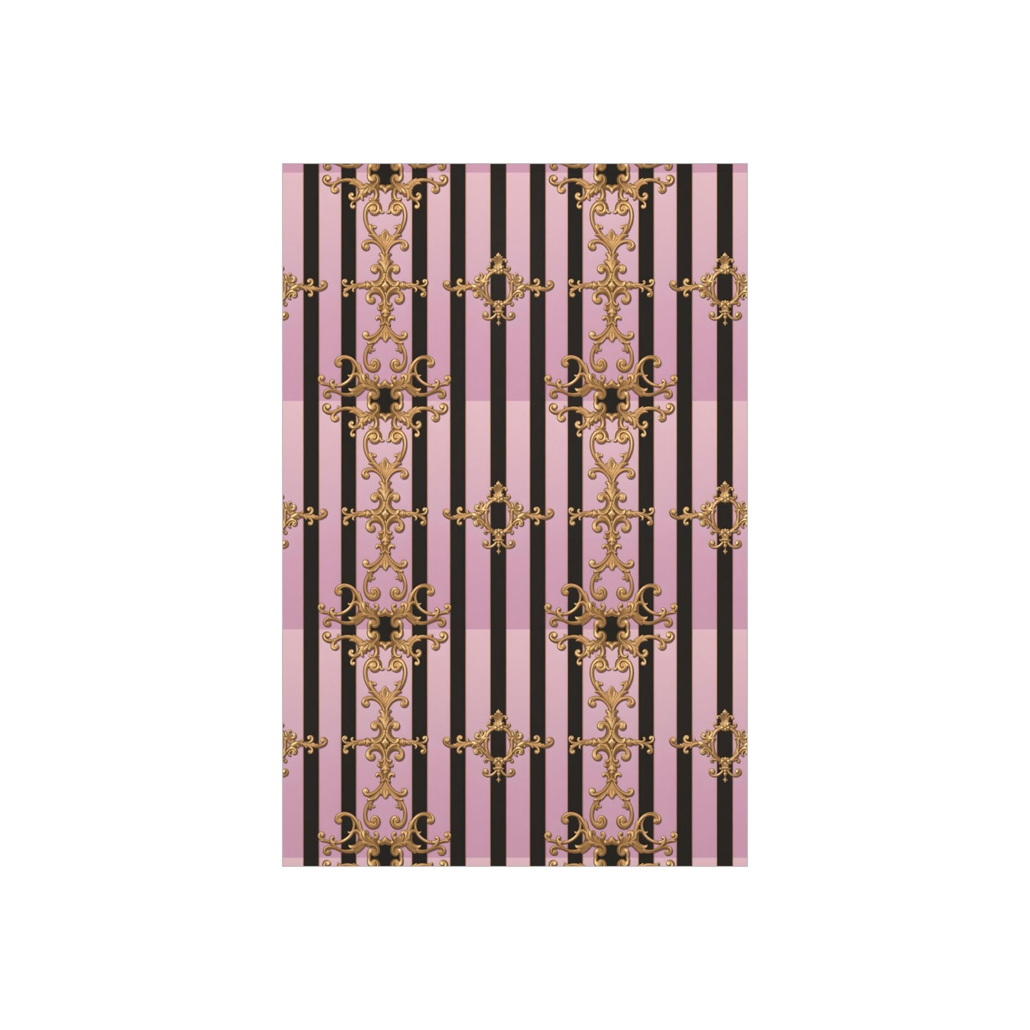 Elegant Decorative Foam Board | Wall Art, Home Decor, Office Accent, Gift Idea, Event Decoration - Lavender Ombre Striped Gold Baroque