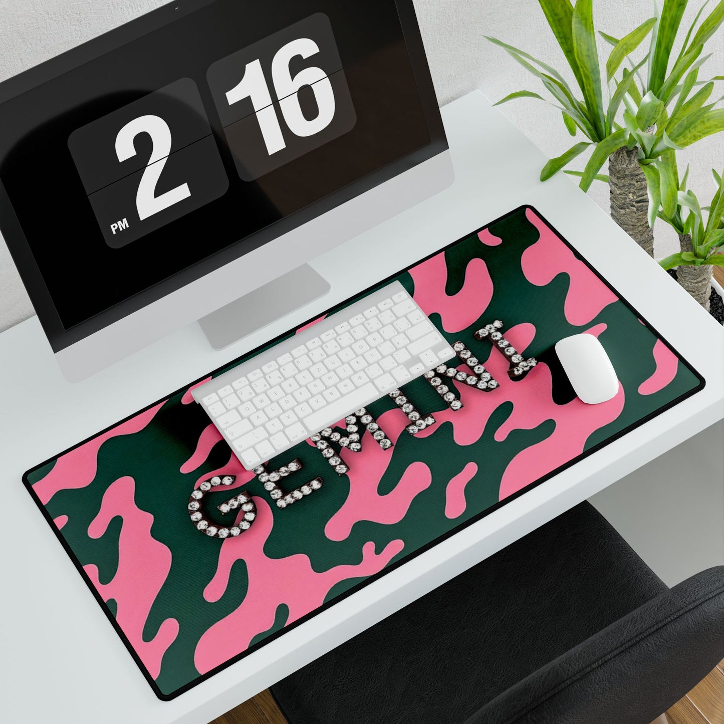 Gemini Desk Mat | Stylish Desk Accessory, Astrology Gift, Office Decor, Personalized Workspace, Dorm Room Essentials
