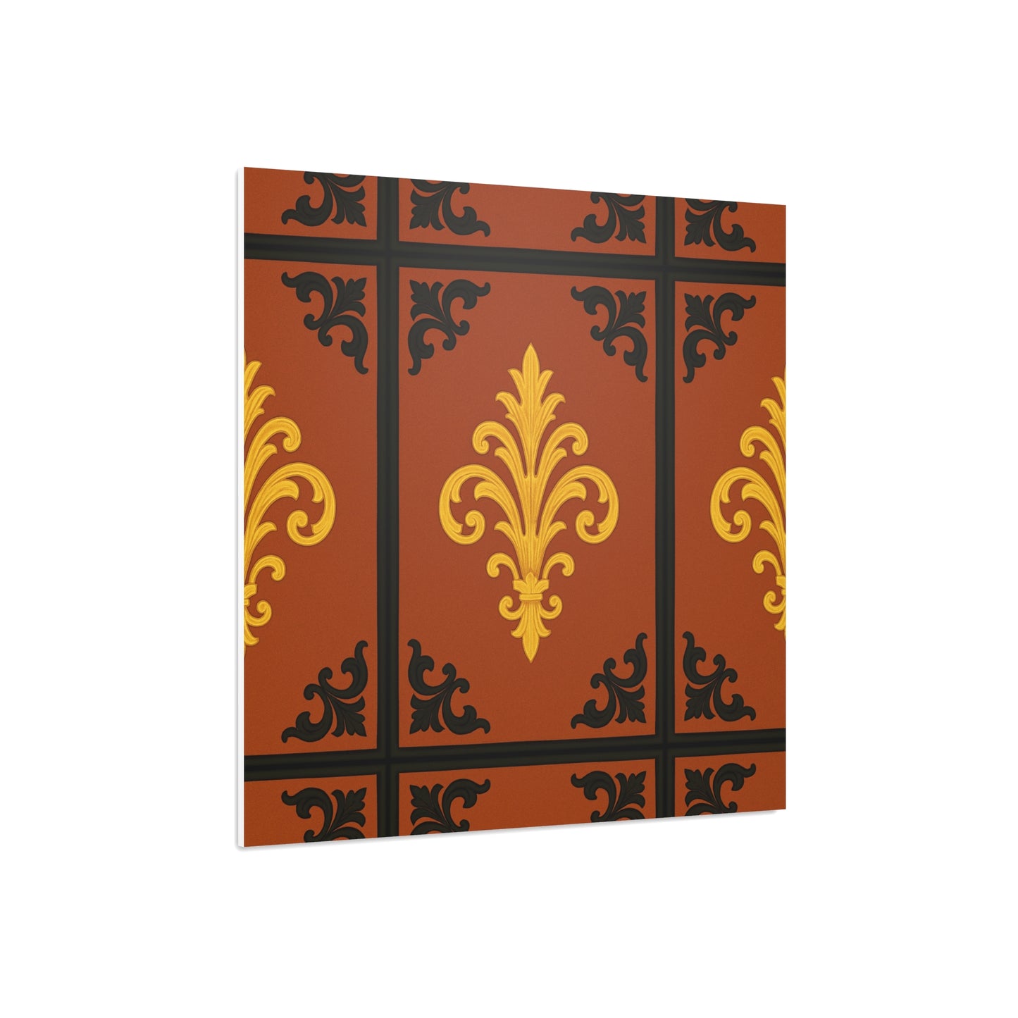 Dusk Terracotta Baroque Foam Board — Baroque Pattern Wall Art (Dusk Terracotta, Gold & Black)