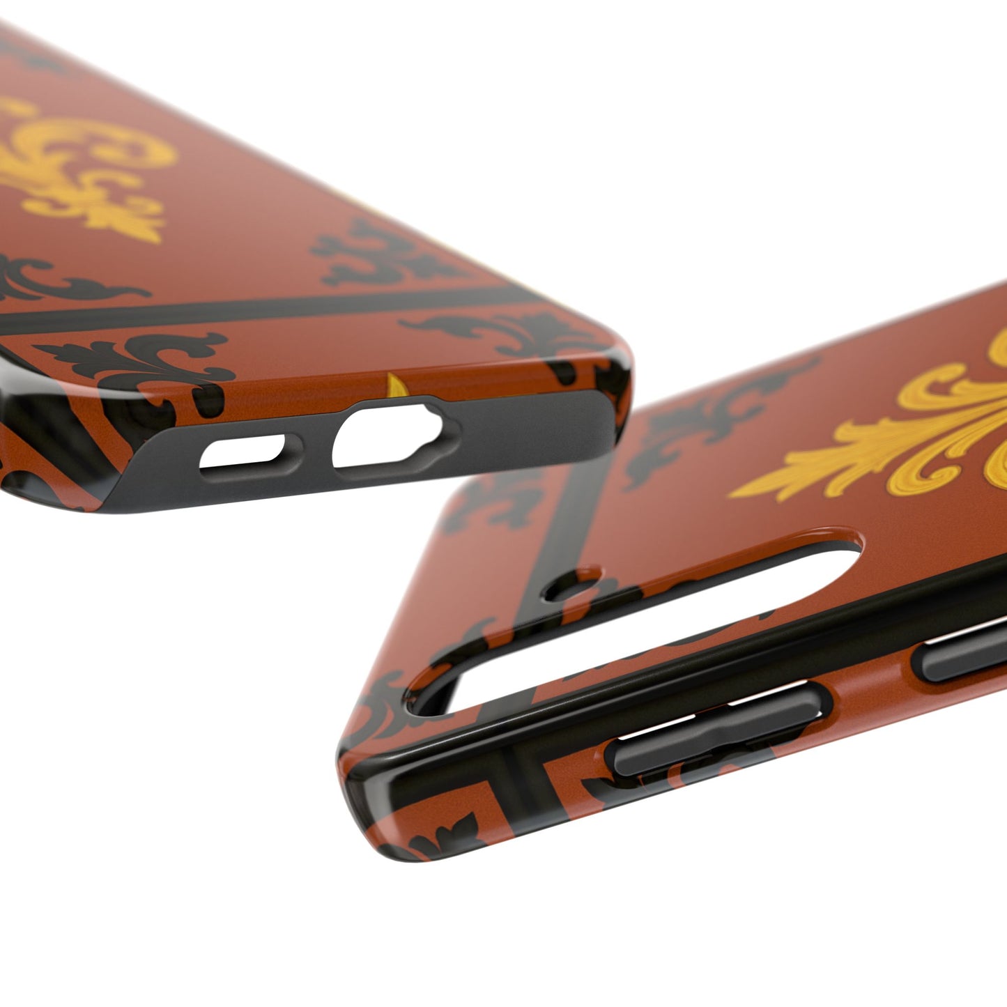 Dusk Terracotta Baroque Tough Phone Case — Vintage Baroque Design, Protective iPhone Cover