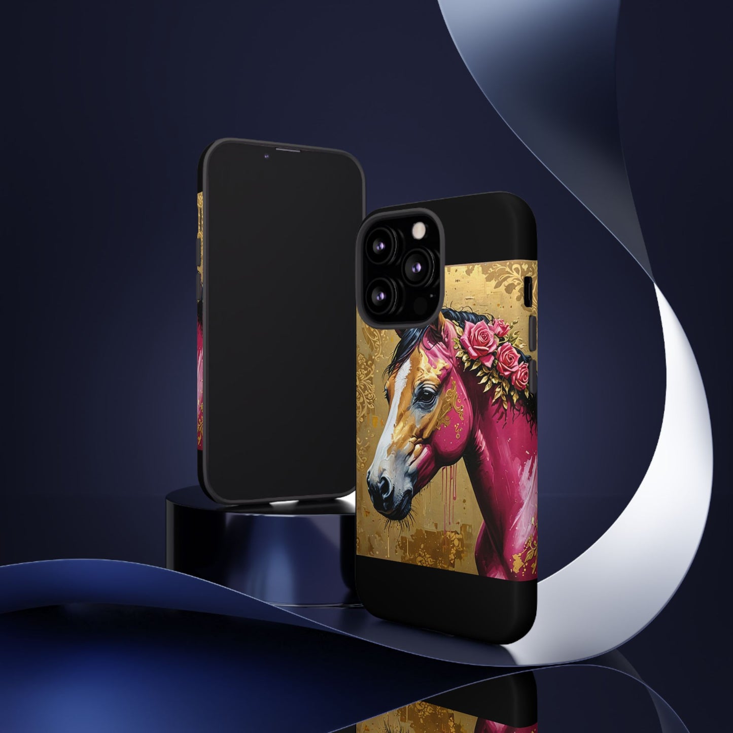 Phone Case - Elegant Horse Damask Design
