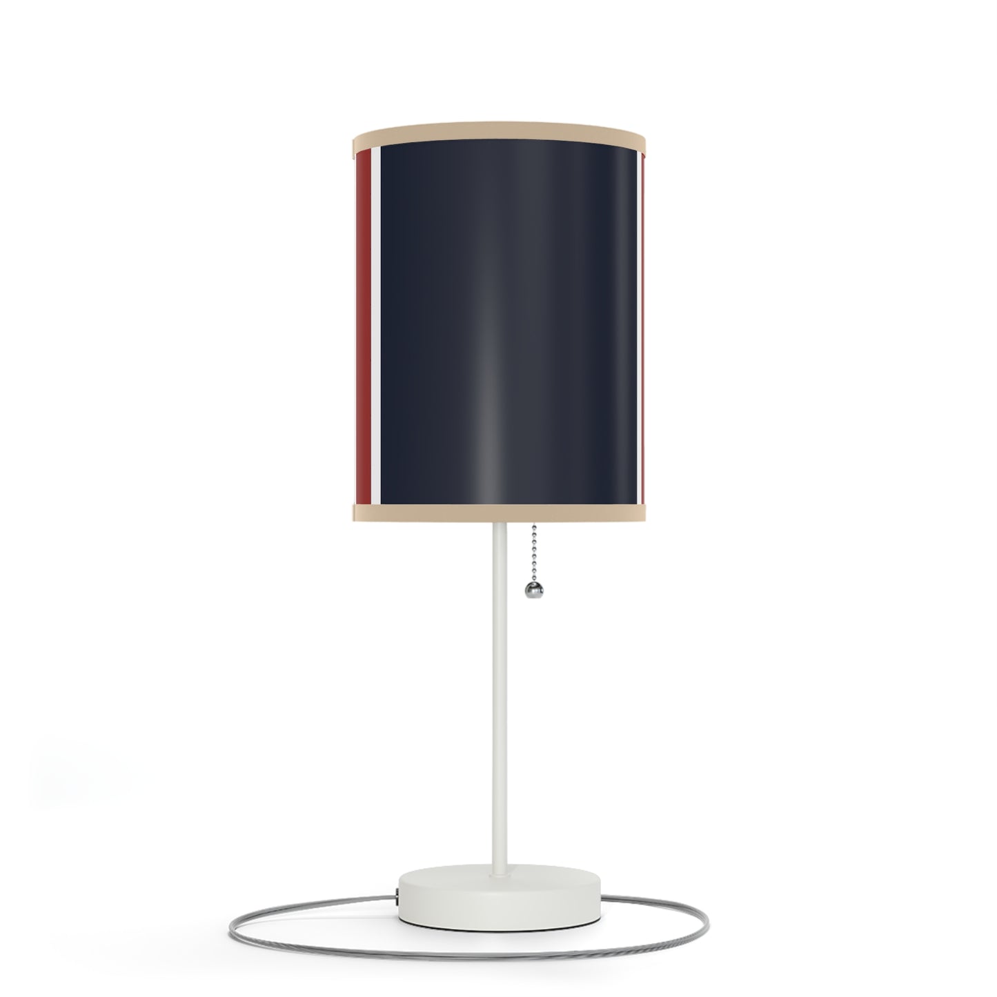 Lunar Midnight & Red-White Striped Stylish Table Lamp, Modern Home Decor, Bedroom Lighting, Unique Gift for Her, Desk Illumination