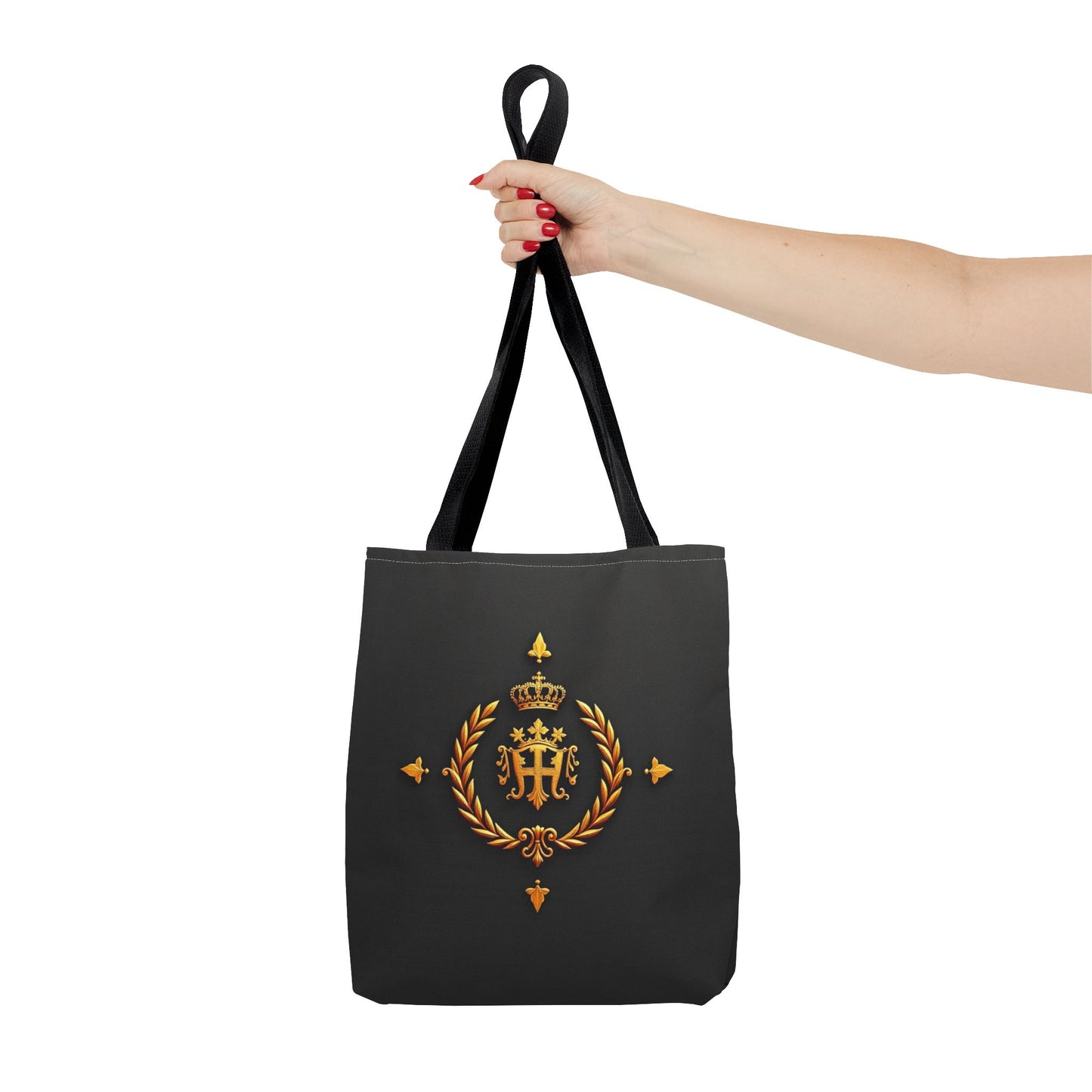 Luxurious Gold Emblem Tote Bag | Chic Shoulder Bag, Everyday Carryall, Great Gift for Her, Eco-Friendly Shopping Bag - Gold Crest