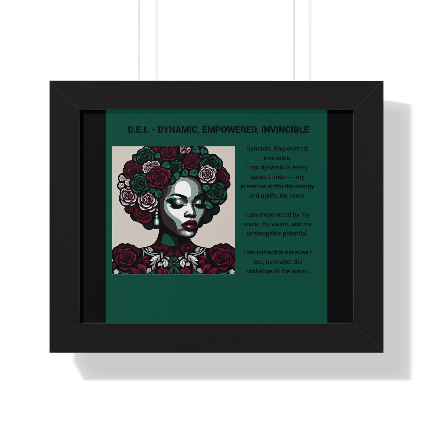 Empowered Woman Framed Poster - Dynamic, Empowered, Invincible Decor for Inspiration