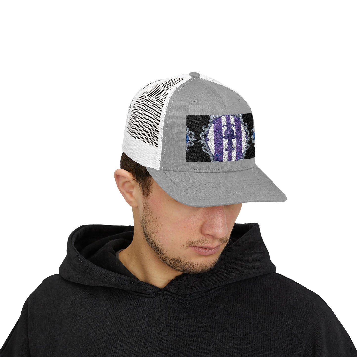 Stylish Baroque Design Snapback Trucker Cap with Artistic Design, Unisex Cap, Trendy Hat for Outdoor Activities, Casual Wear, Gift Idea