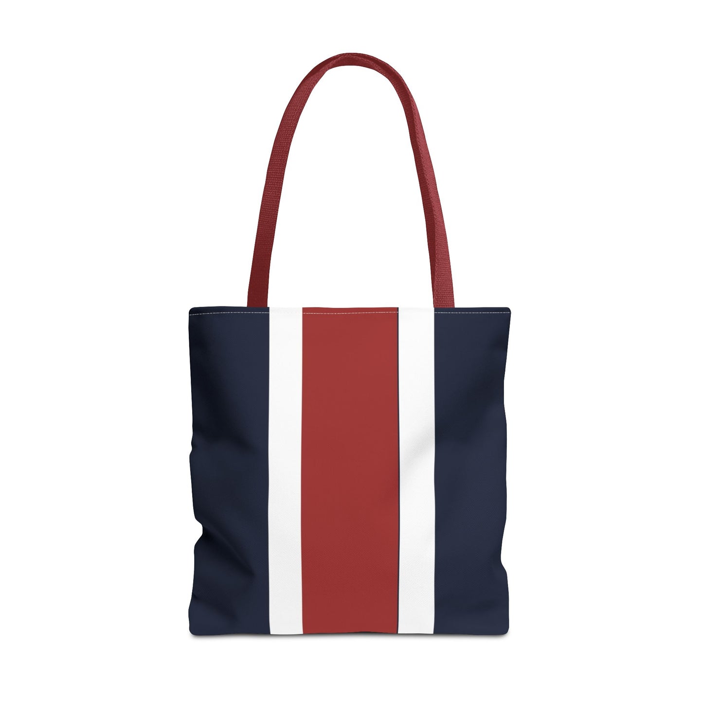 Lunar Midnight & Red-White Striped Tote Bag, Summer Beach Bag, Casual Shopping Tote, Patriotic Gift for Her, Travel Accessory