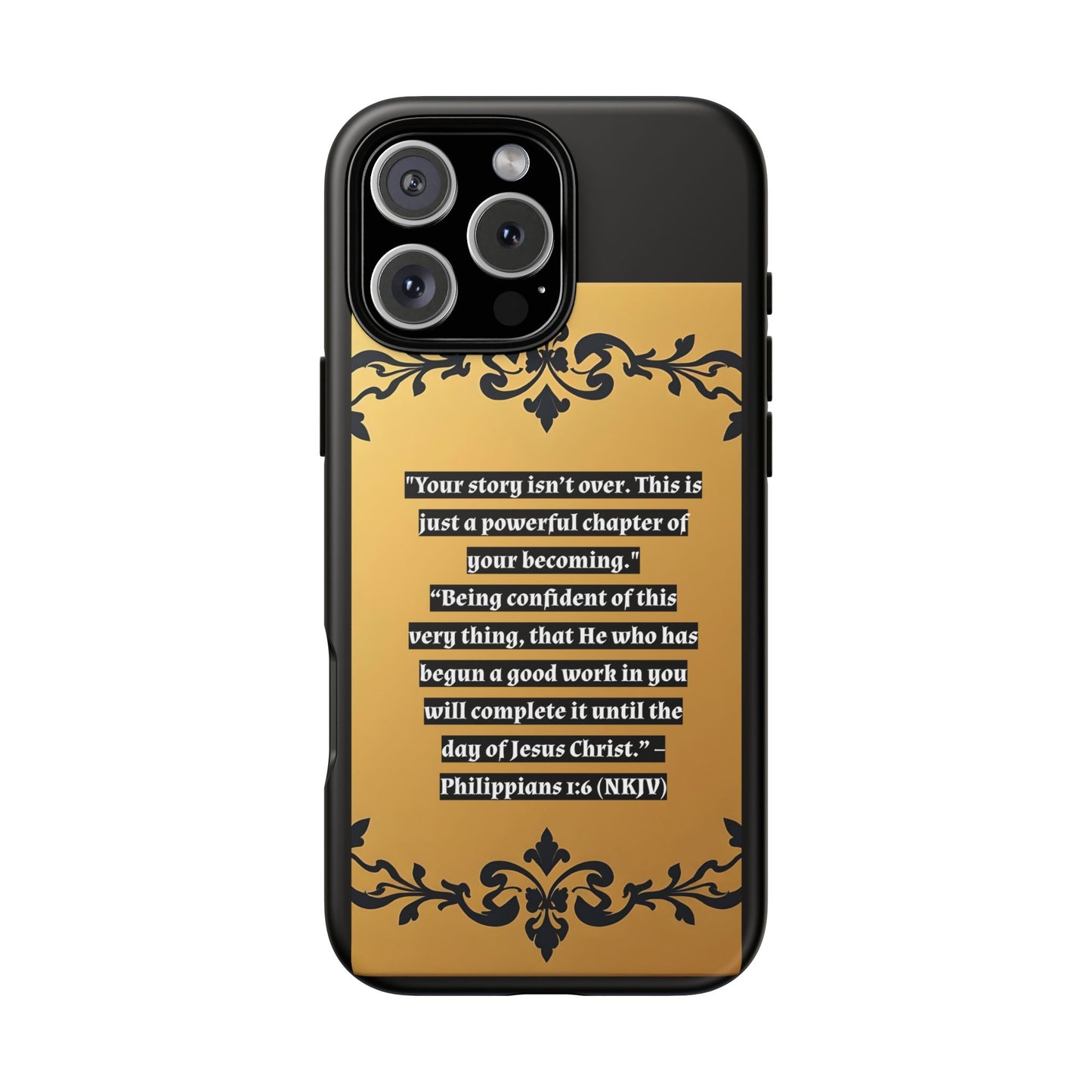 Elegant Floral Motif Phone Case - Tough Cases with Vintage Design - "Your story isn't over"