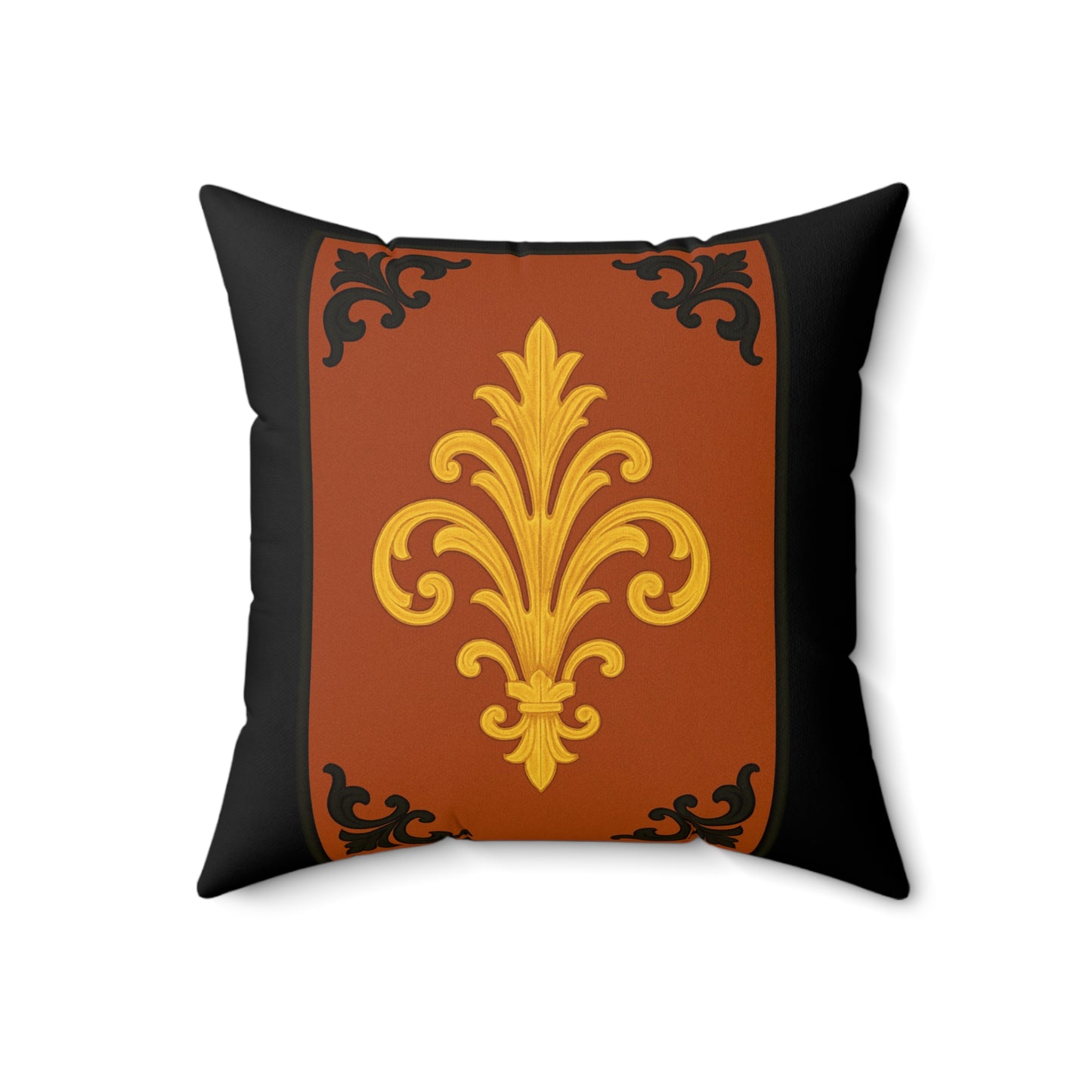 Dusk Terracotta Baroque Faux Suede Pillow — Decorative Throw Cushion