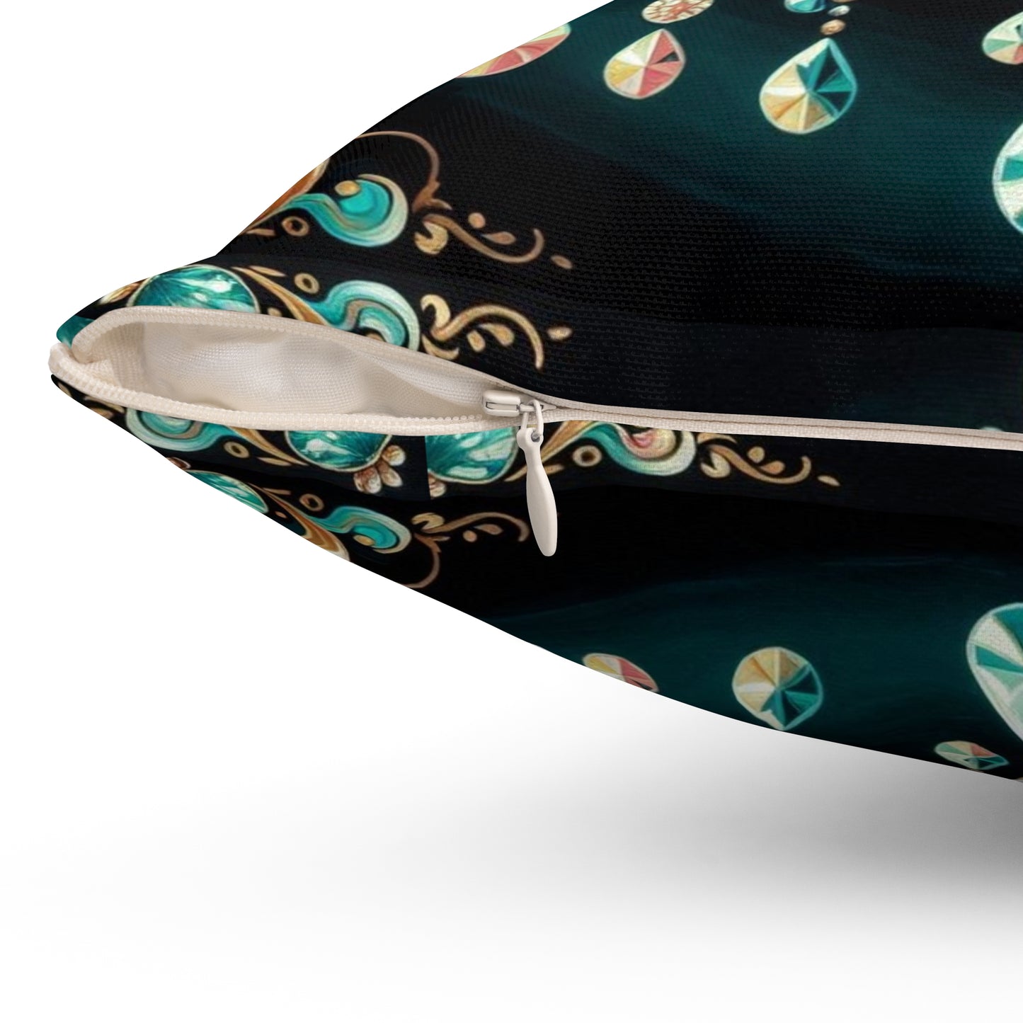 Elegant Chandelier Decorative Pillow - Luxurious Home Accent for Modern Décor - Teal Jeweled Chandelier