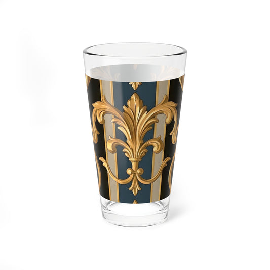 Chic Mixing Glass, Vintage Barware, Decorative Glass, Elegant Home Decor, Gift for Cocktail Lovers - Blue & Black Striped Rococo
