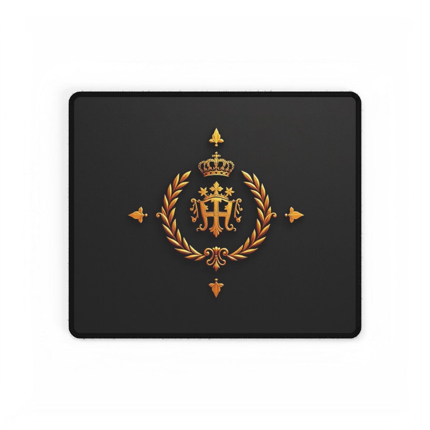 Elegant Golden Crest Desk Mat, Personalized Workspace Decor, Office Accessories, Gaming Mat, Home Office Gift - Gold Crest