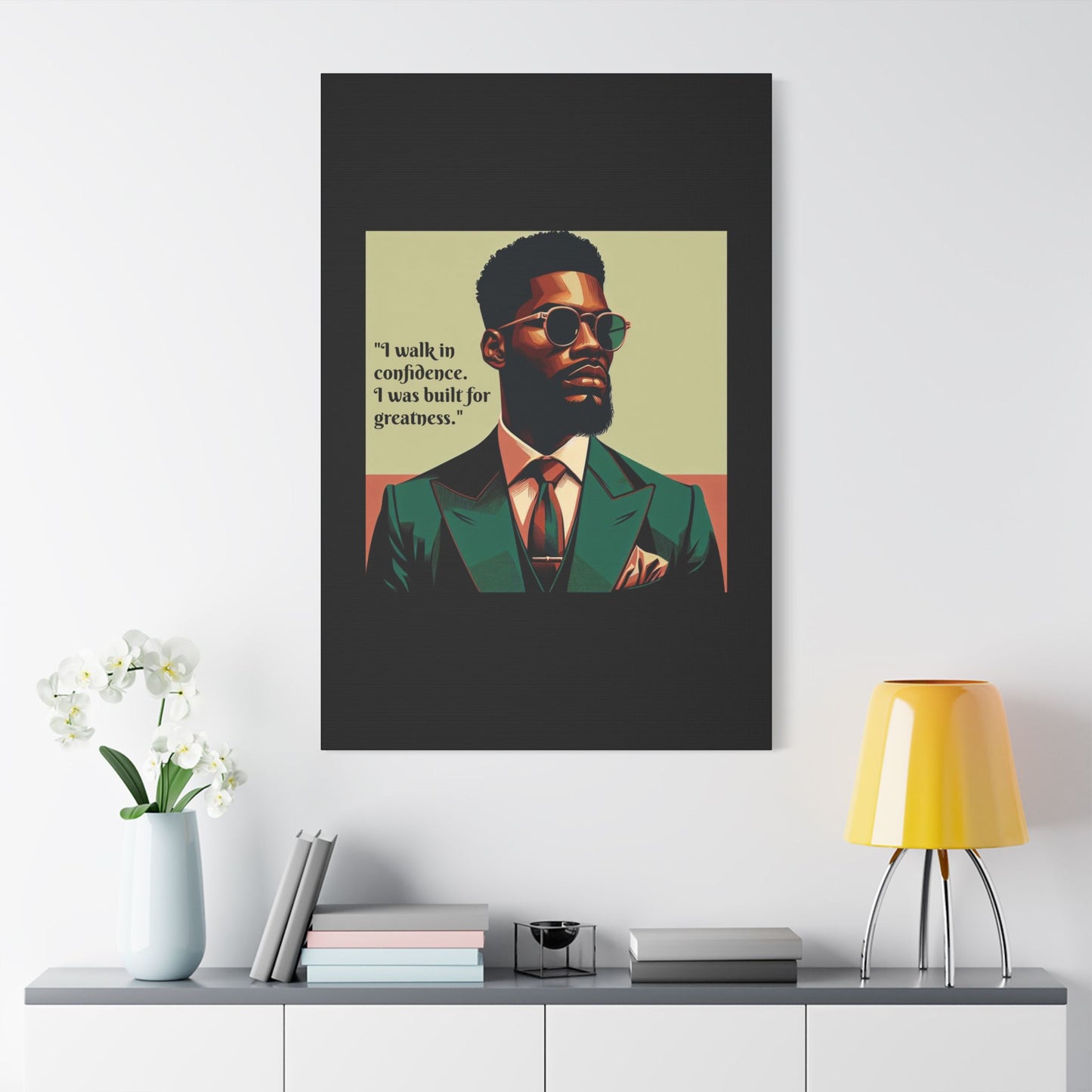 Afro Art Print Canvas, Wall Decor, Satin Stretched Canvas, African American Art, Office Decor, Home Decor - Built For Greatness