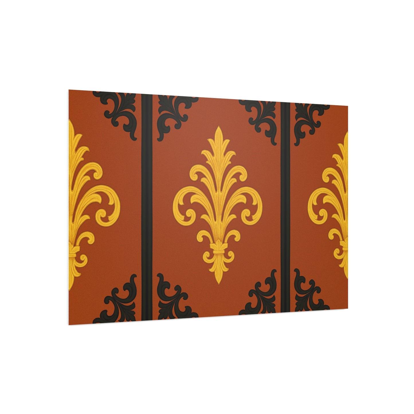 Dusk Terracotta Baroque Foam Board — Baroque Pattern Wall Art (Dusk Terracotta, Gold & Black)