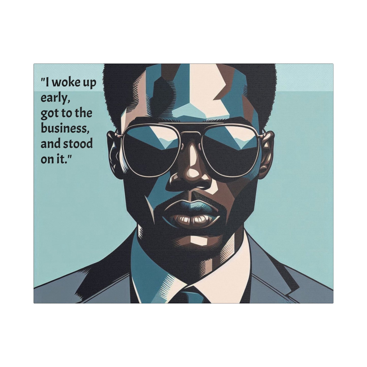 Afro Art Print Canvas, Wall Decor, Satin Stretched Canvas, African American Art, Office Decor, Home Decor - "I woke up early"