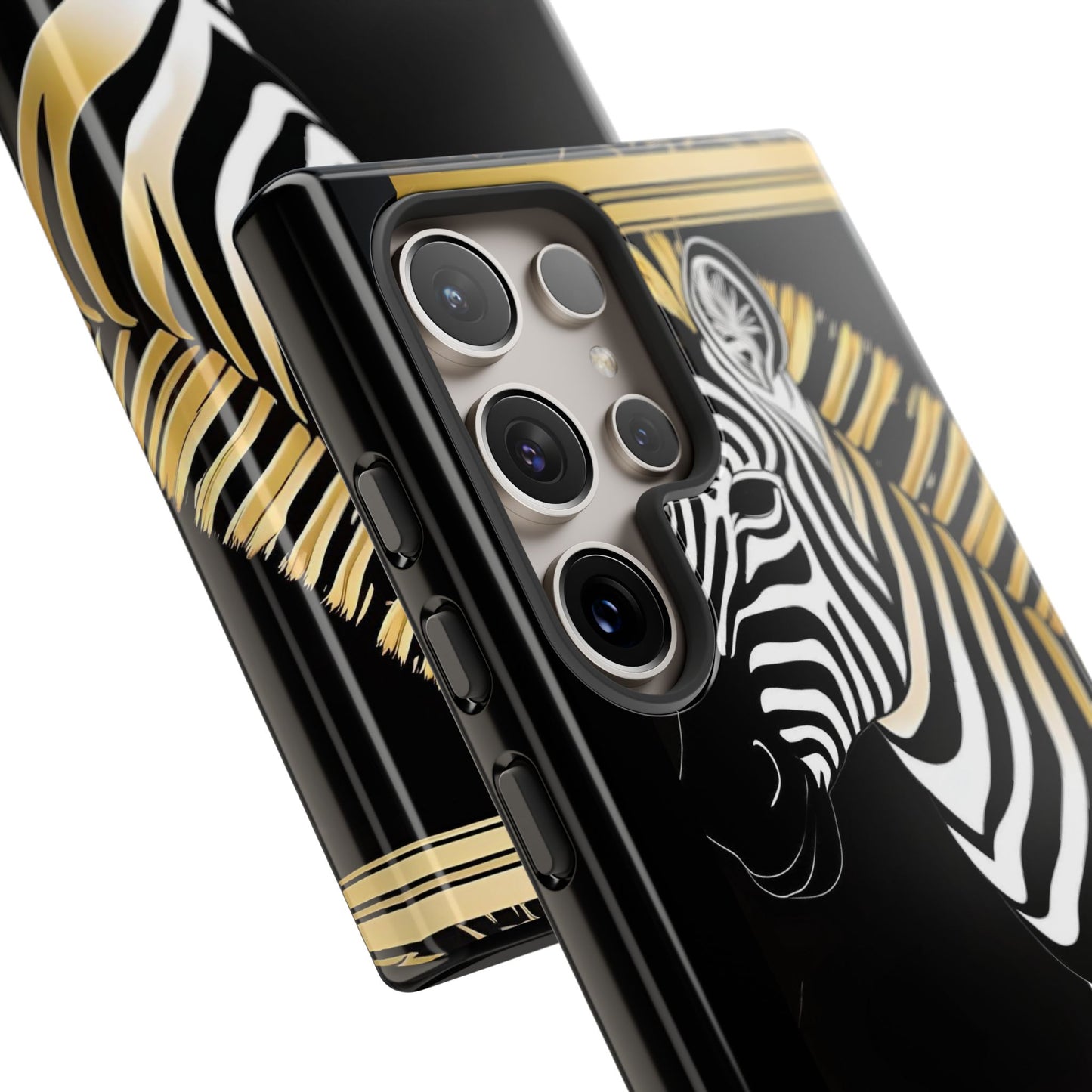 Phone Case - Elegant Zebra & Roses Design