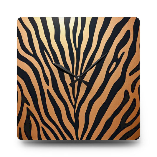 Stylish Zebra Print Acrylic Wall Clock - Modern Home Decor Accent