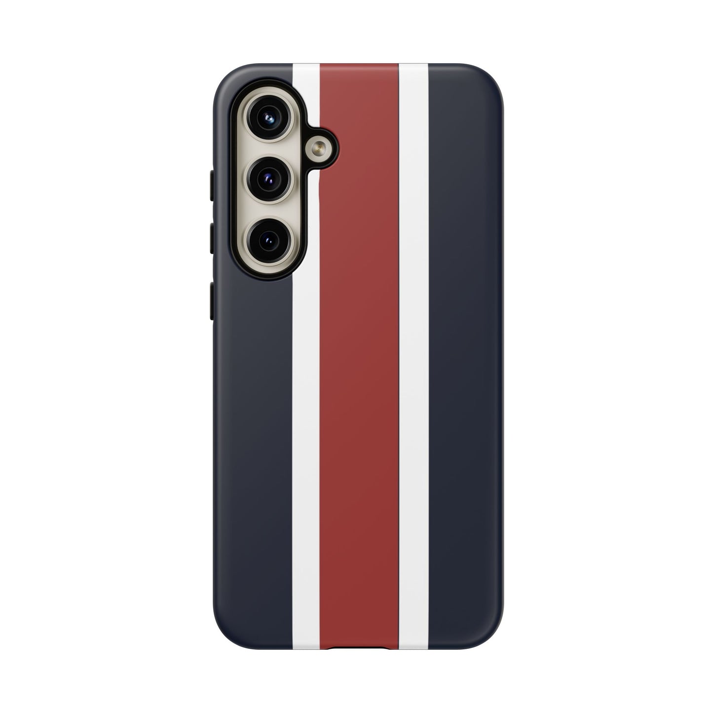 Lunar Midnight & Red-White Striped Stylish Phone Case - Tough Cases, Custom iPhone Cover, Sleek Phone Accessories, Gifts for Him/Her